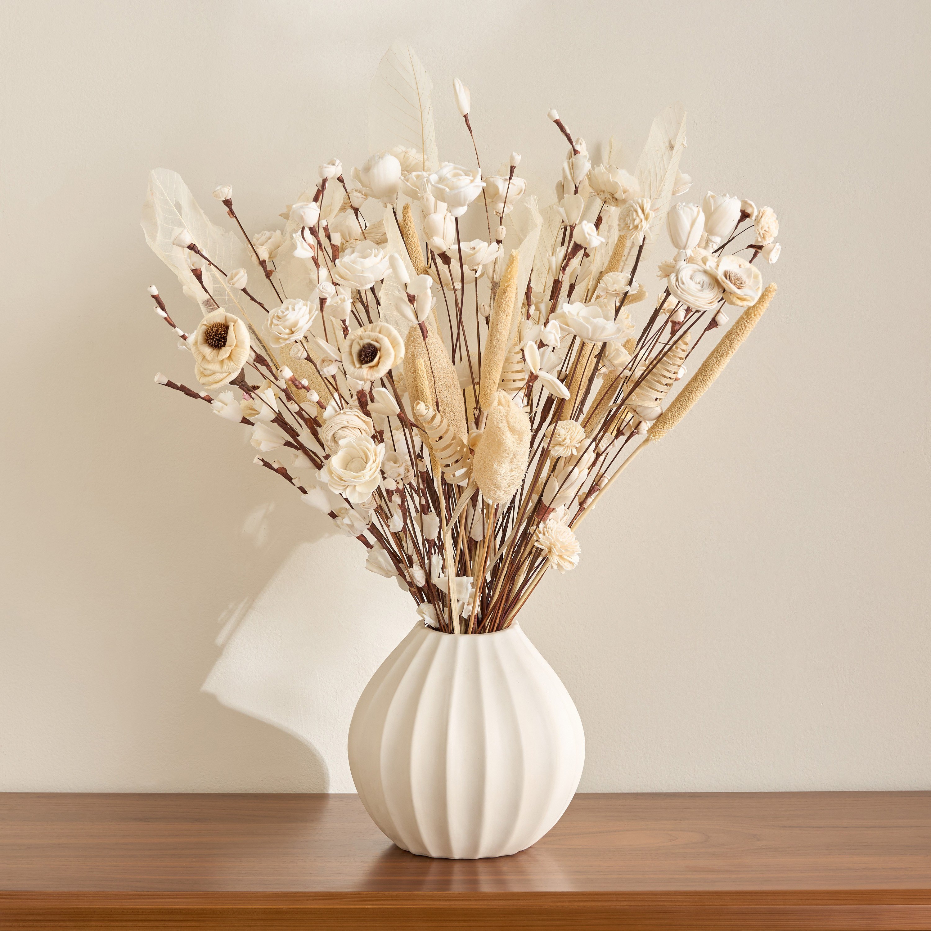 تنسيق زهور مجففة أنيق في إناء - ديكو - 75 سم-household-gardenandoutdoor-artificialflowersandplants-flowers-image-1