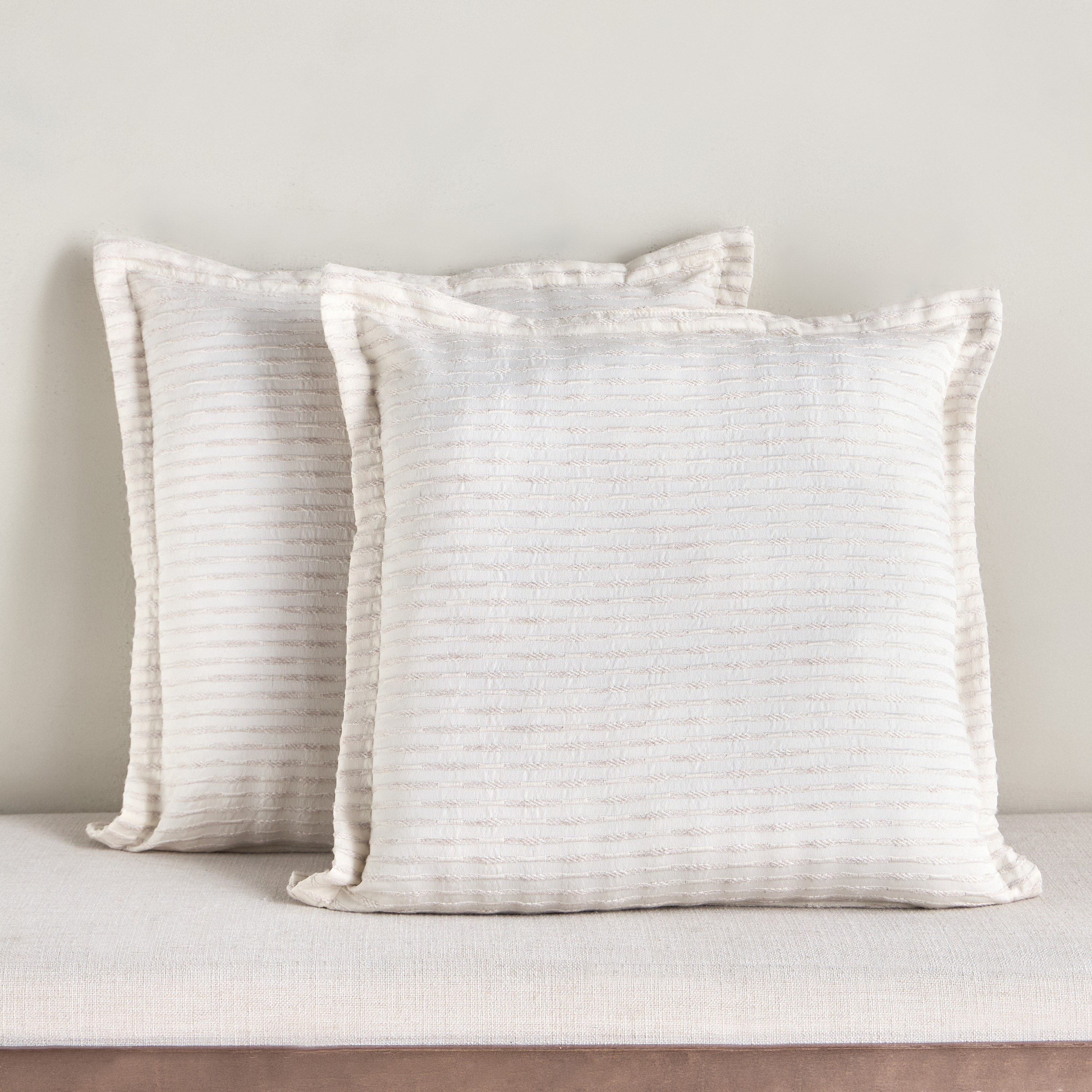 Clara Stripe 2-Piece Woven Filled Cushion Set - 50x50 cm