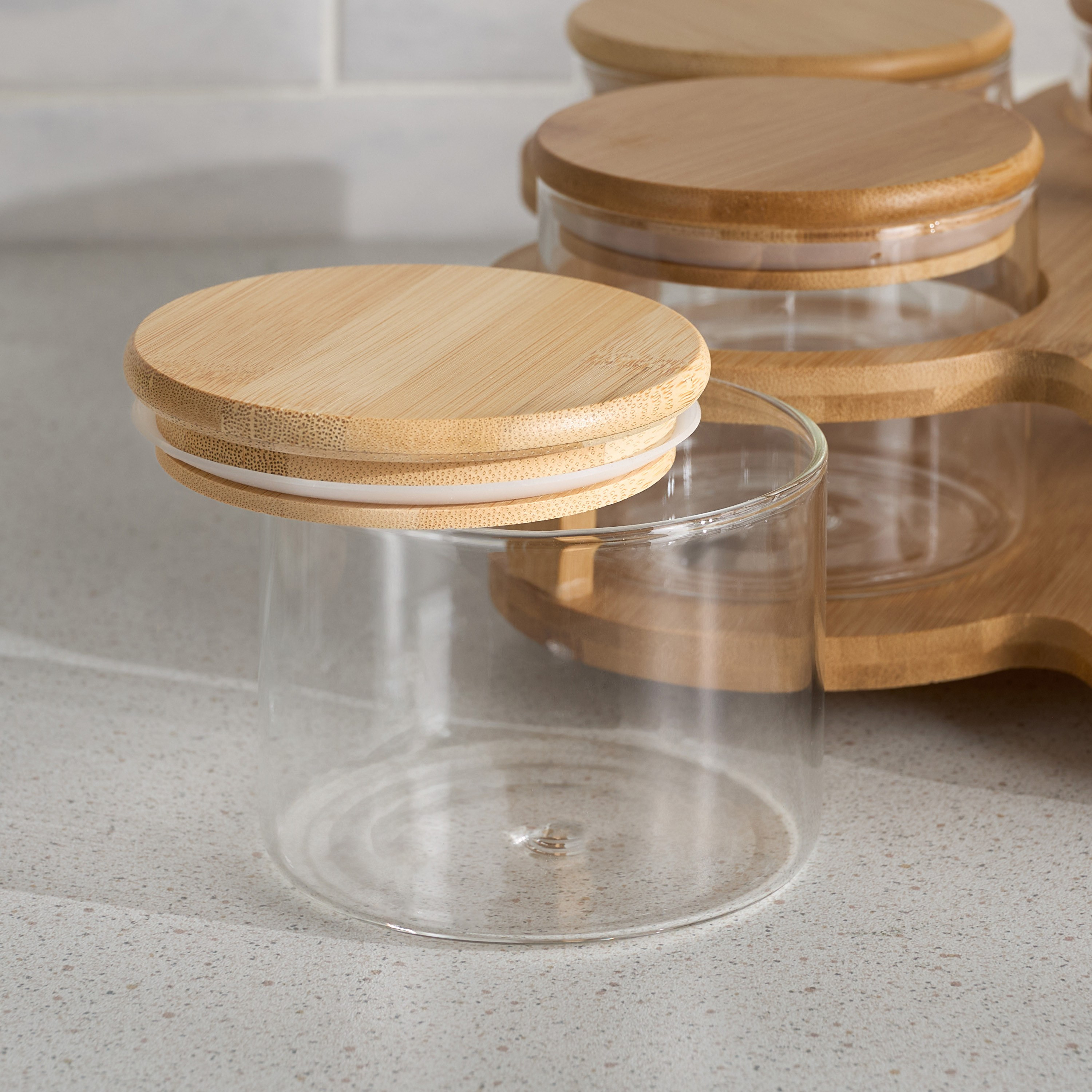 Sylvia 5-Piece Jar Set with Lazy Susan - 380 ml-household-kitchen-foodstorage-pantryandstorage-image-2