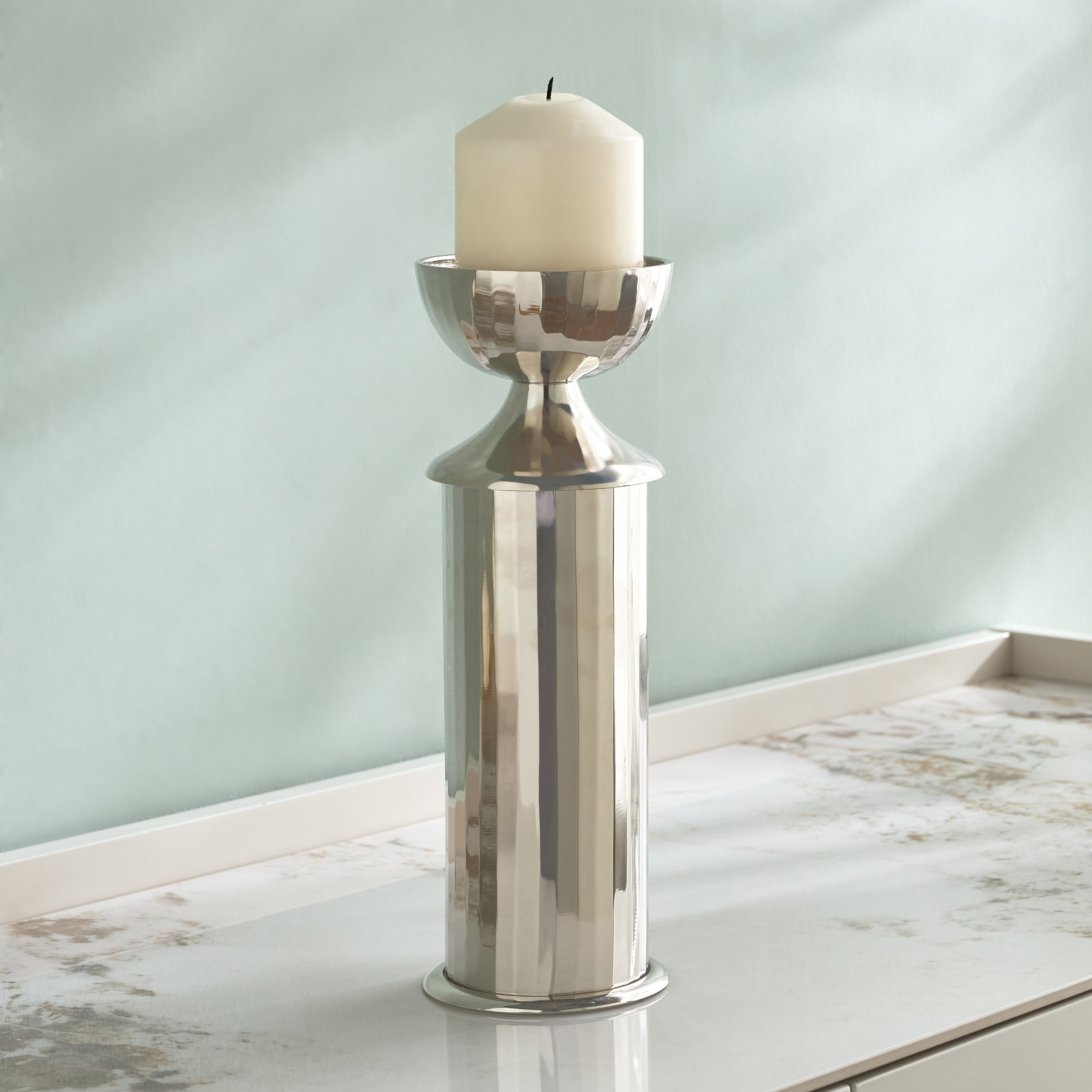 Orientale Diana Metal Pillar Candleholder - 30 cm