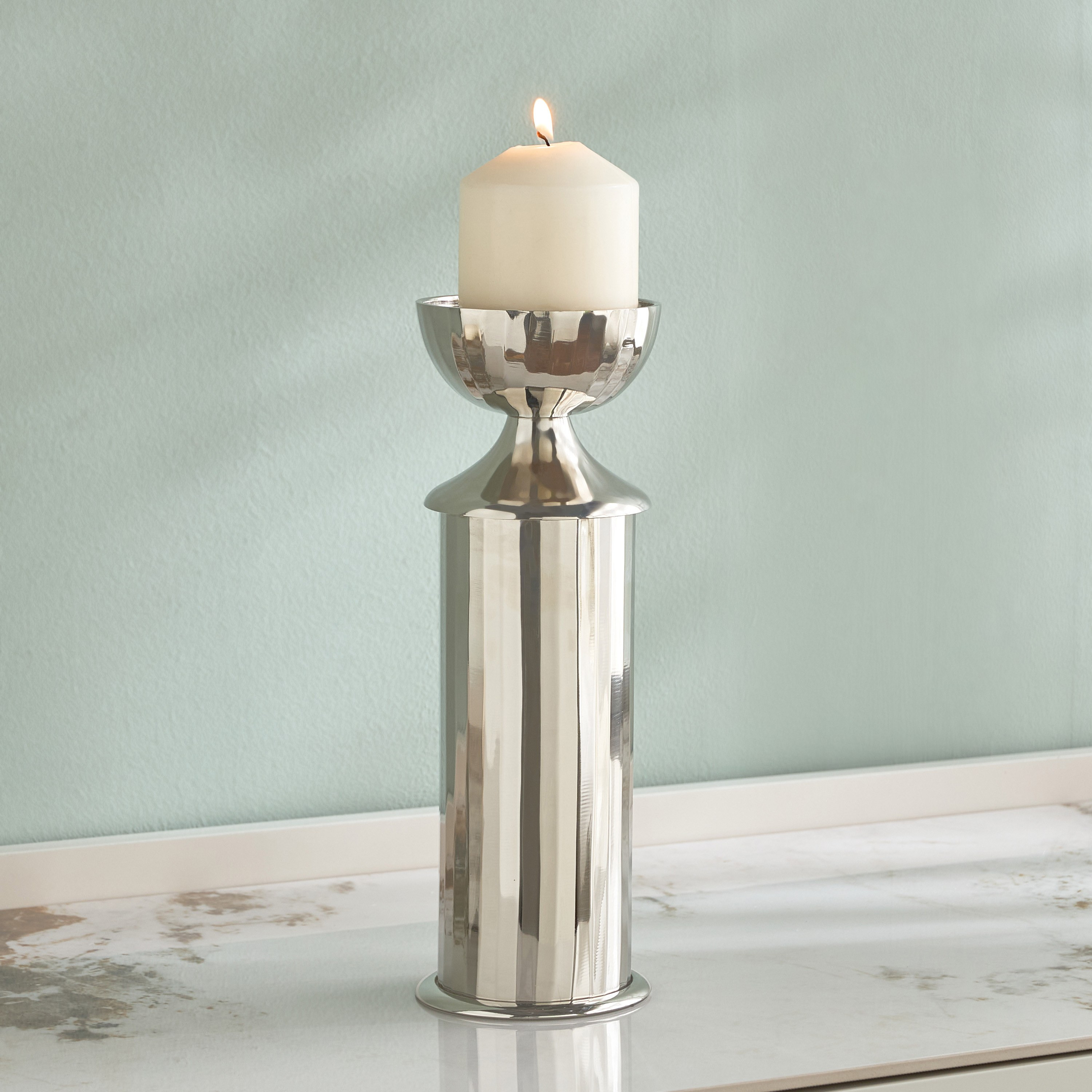 Orientale Diana Metal Pillar Candleholder - 30 cm-household-decor-candleholdersandlanterns-image-2