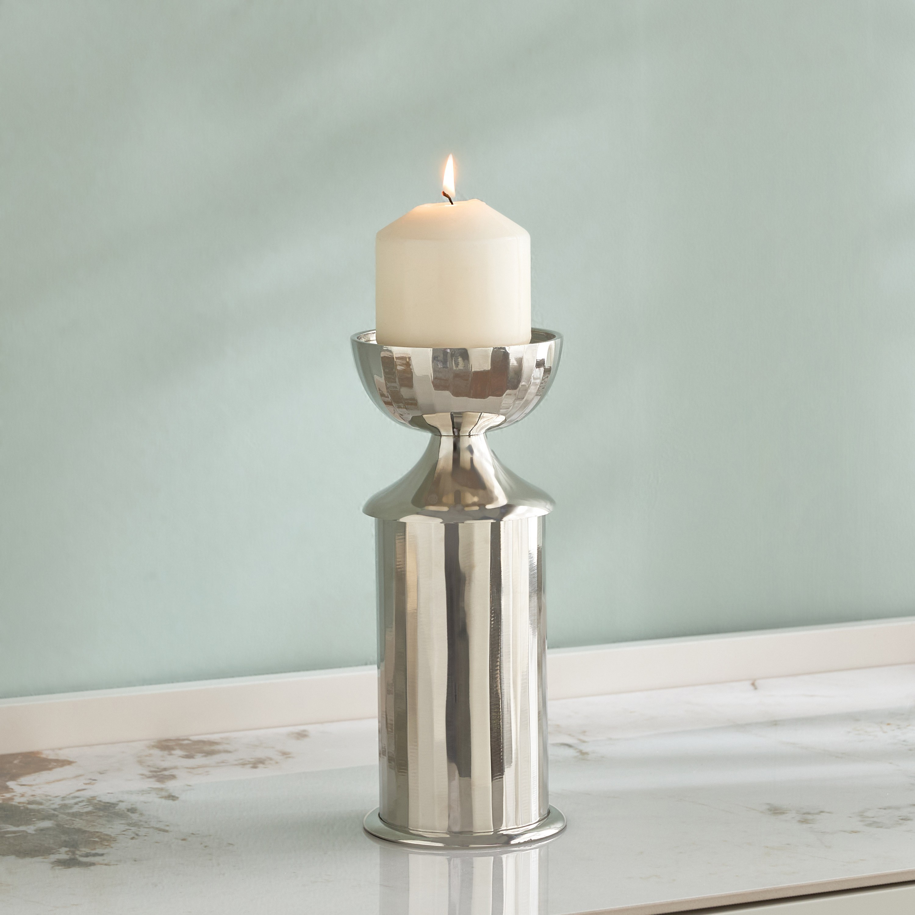 Orientale Diana Metal Pillar Candleholder - 22 cm-household-decor-candleholdersandlanterns-image-2