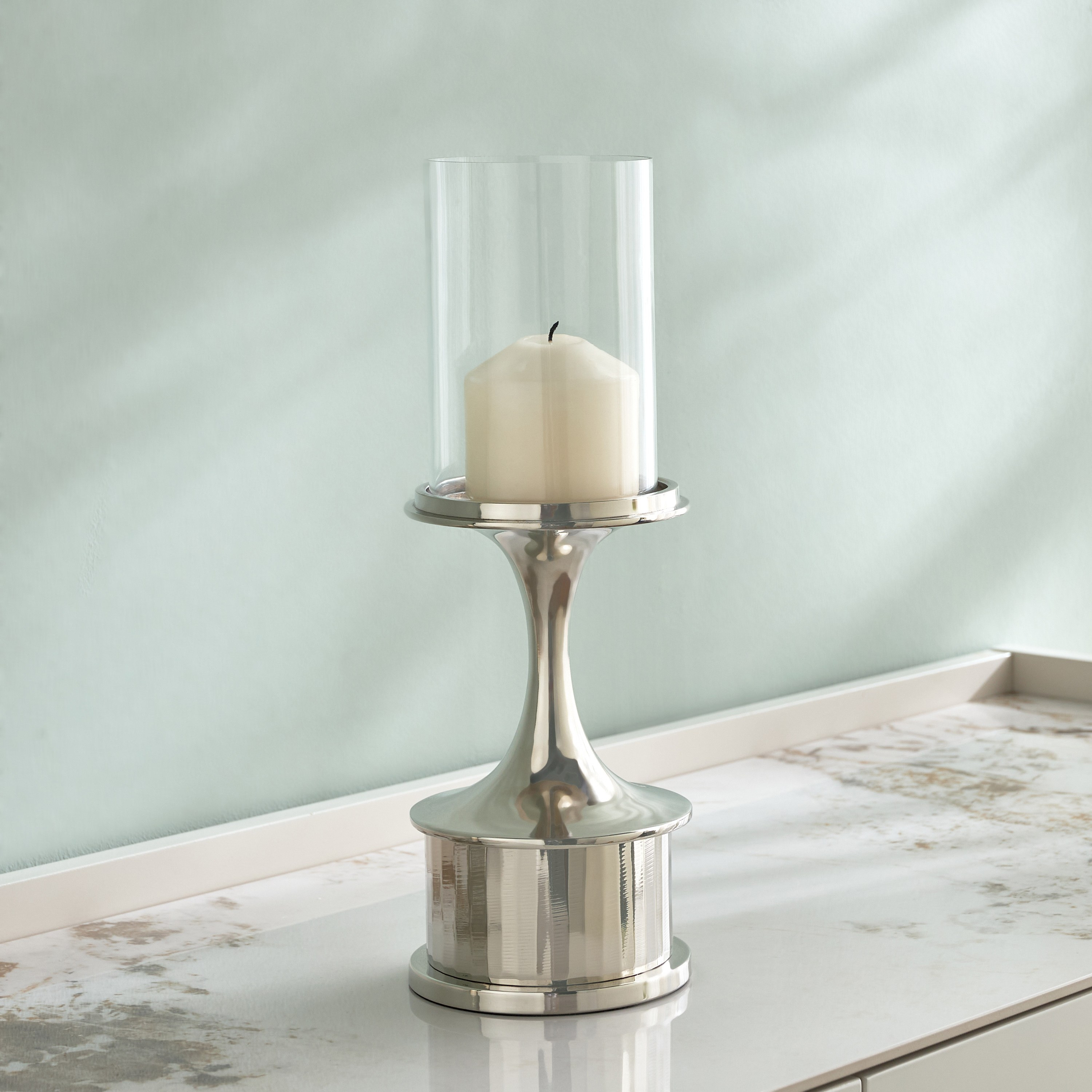 Orientale Iris Metal Pillar Candleholder - 22 cm