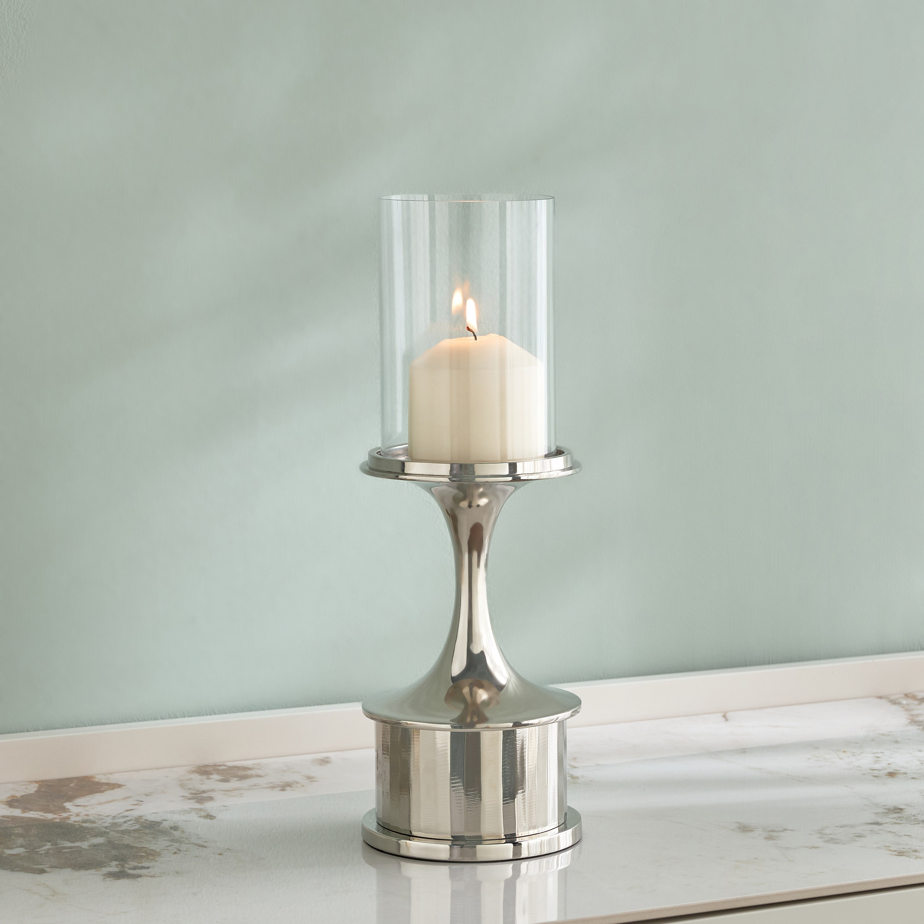Orientale Iris Metal Pillar Candleholder - 22 cm-household-decor-candleholdersandlanterns-image-2
