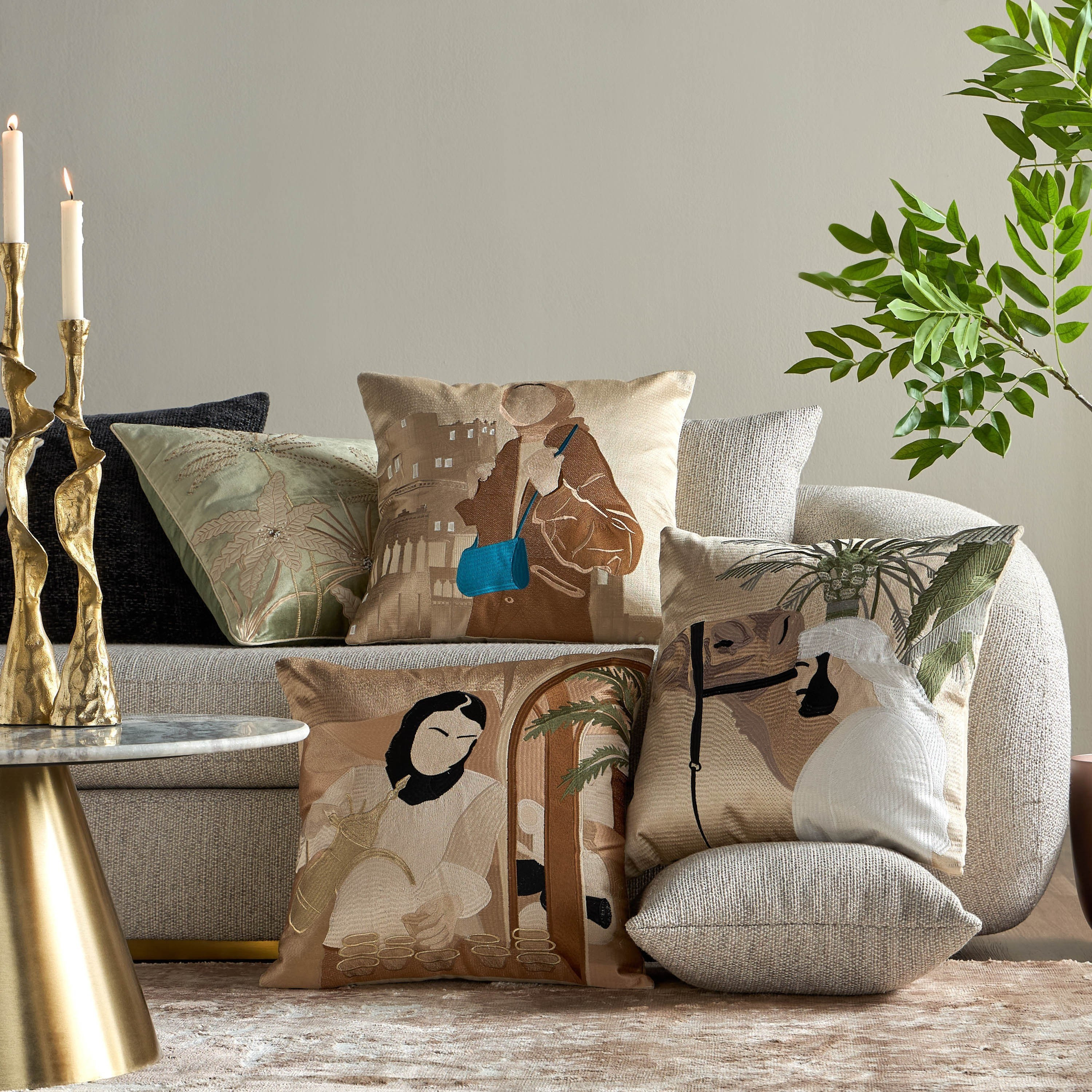 Arabic Pop Kahwa Filled Cushion - 50x50 cm-household-cushionsandthrows-filledcushions-decorativecushions-image-4