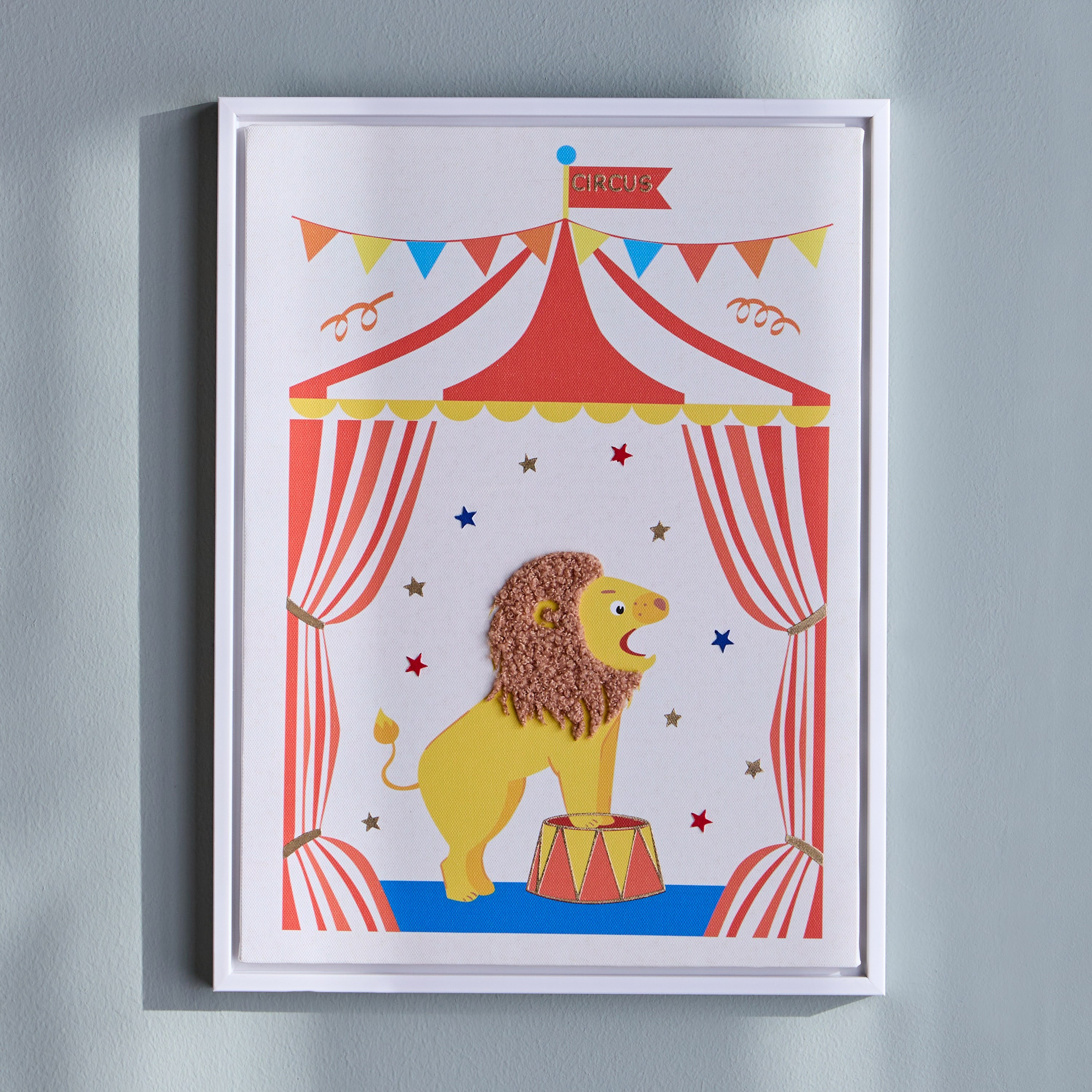 Carnival Circus Lion Framed Canvas Wall Art - 30x40 cm