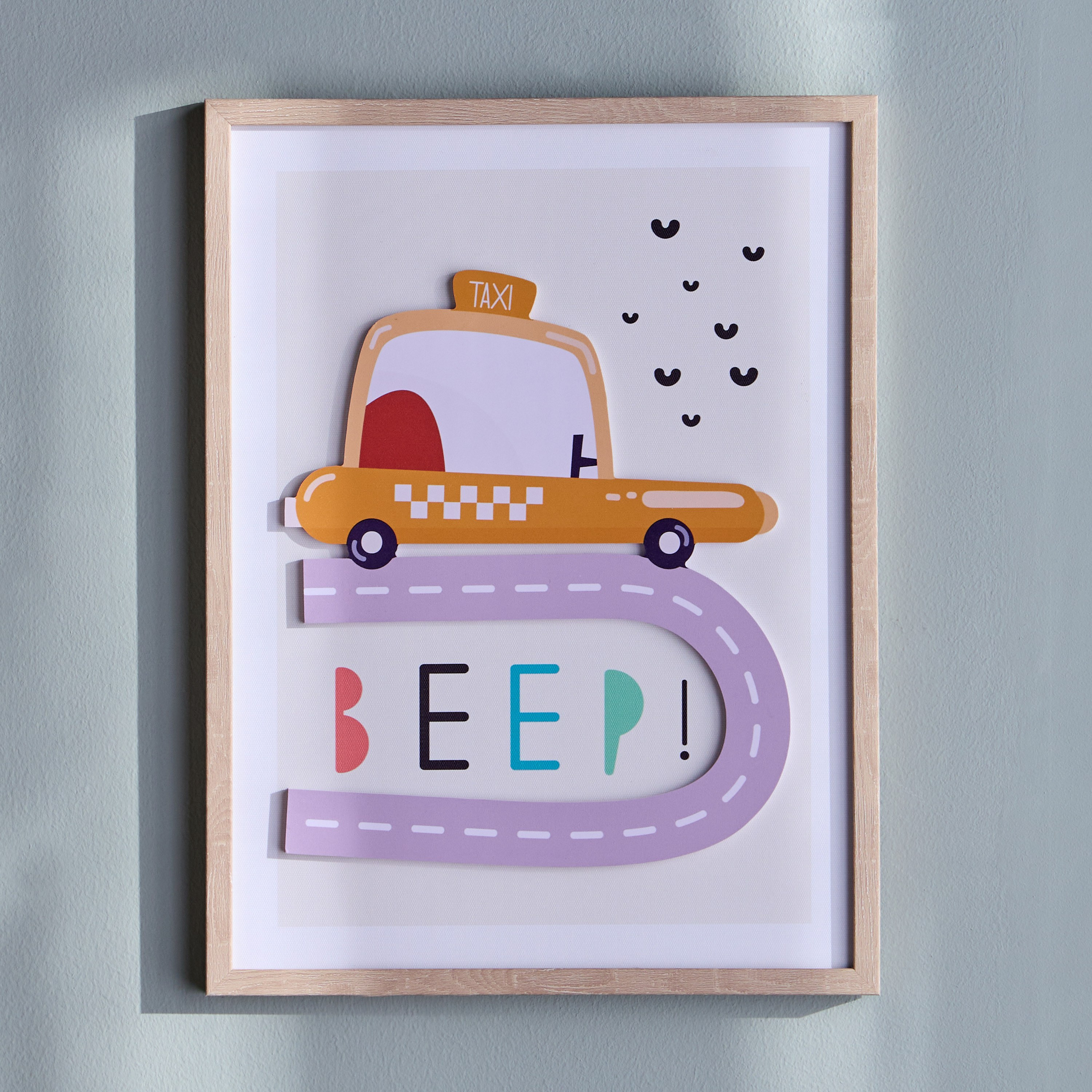 Beep Framed Canvas Wall Art - 30x40 cm