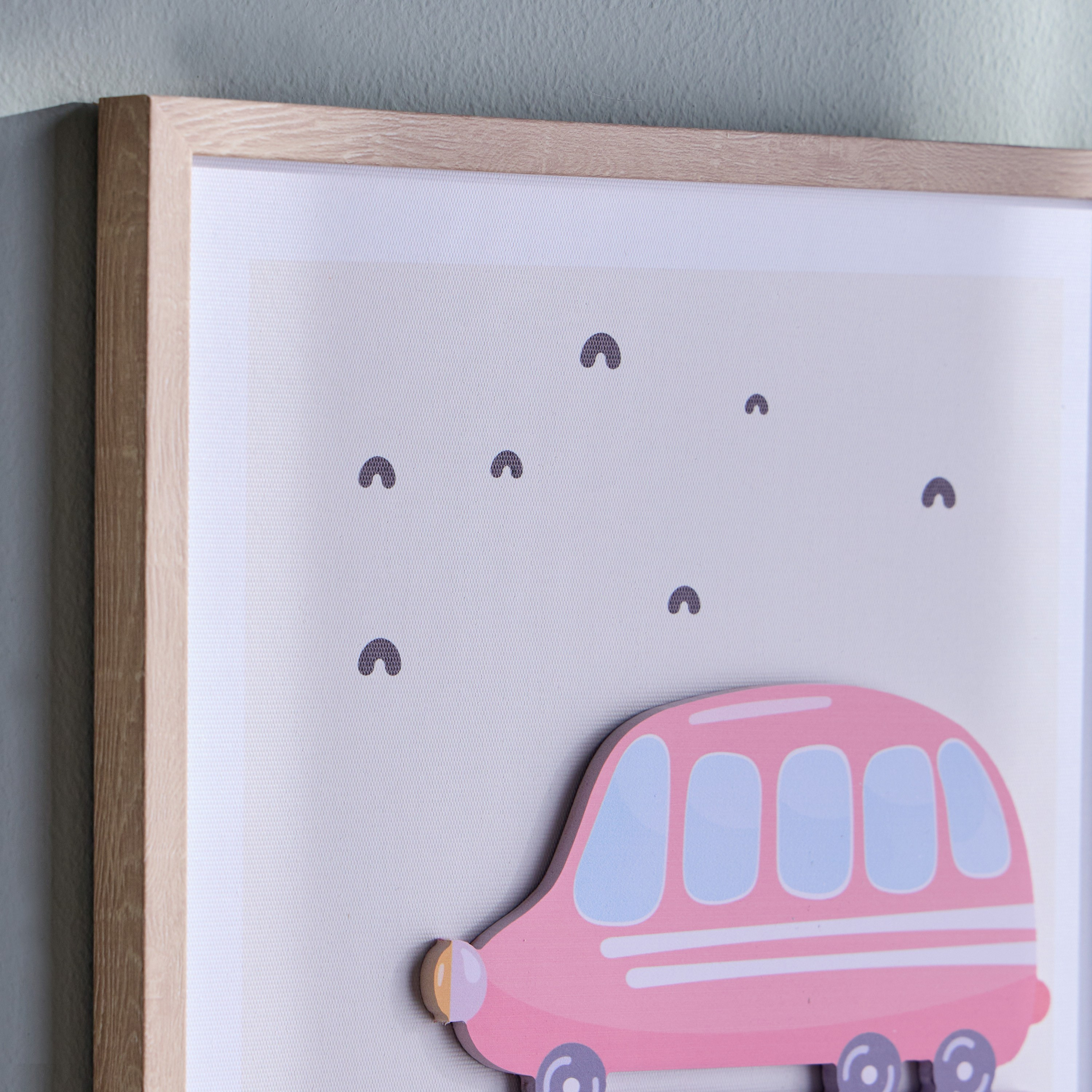 Beep Fire Truck 3D Objects Framed Canvas Wall Art - 30x40 cm-kids-decorandlighting-decor-wallart-image-2