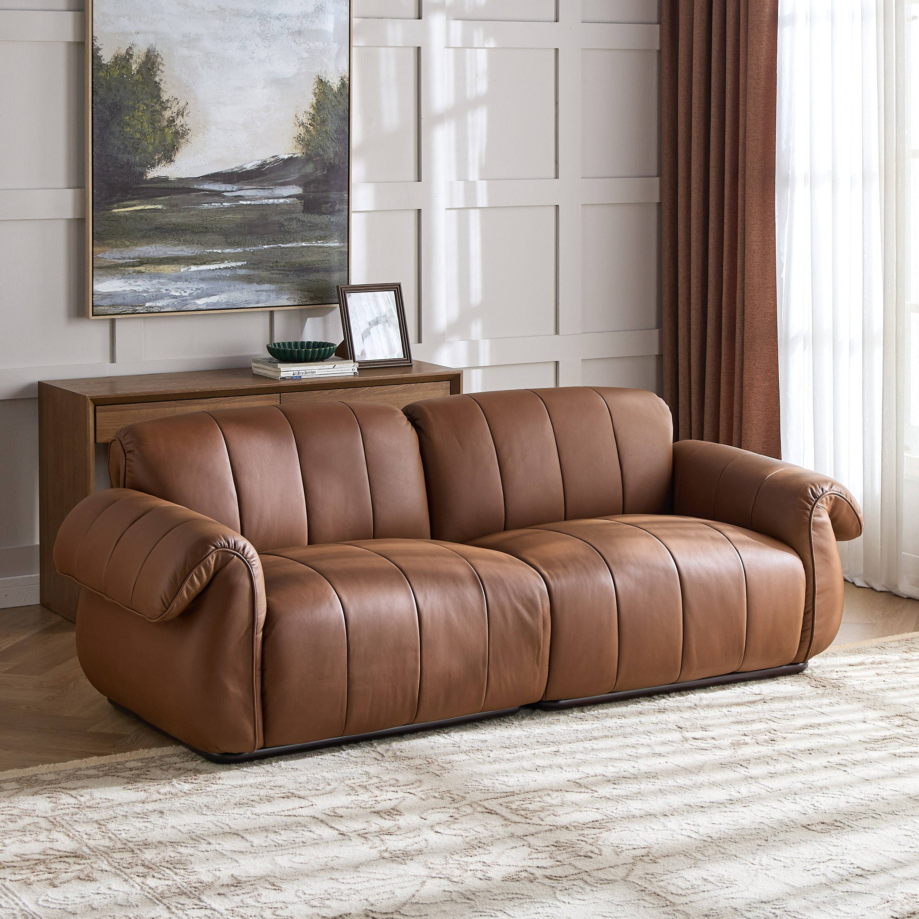 Gloria 3-Seater Full Leather Sofa