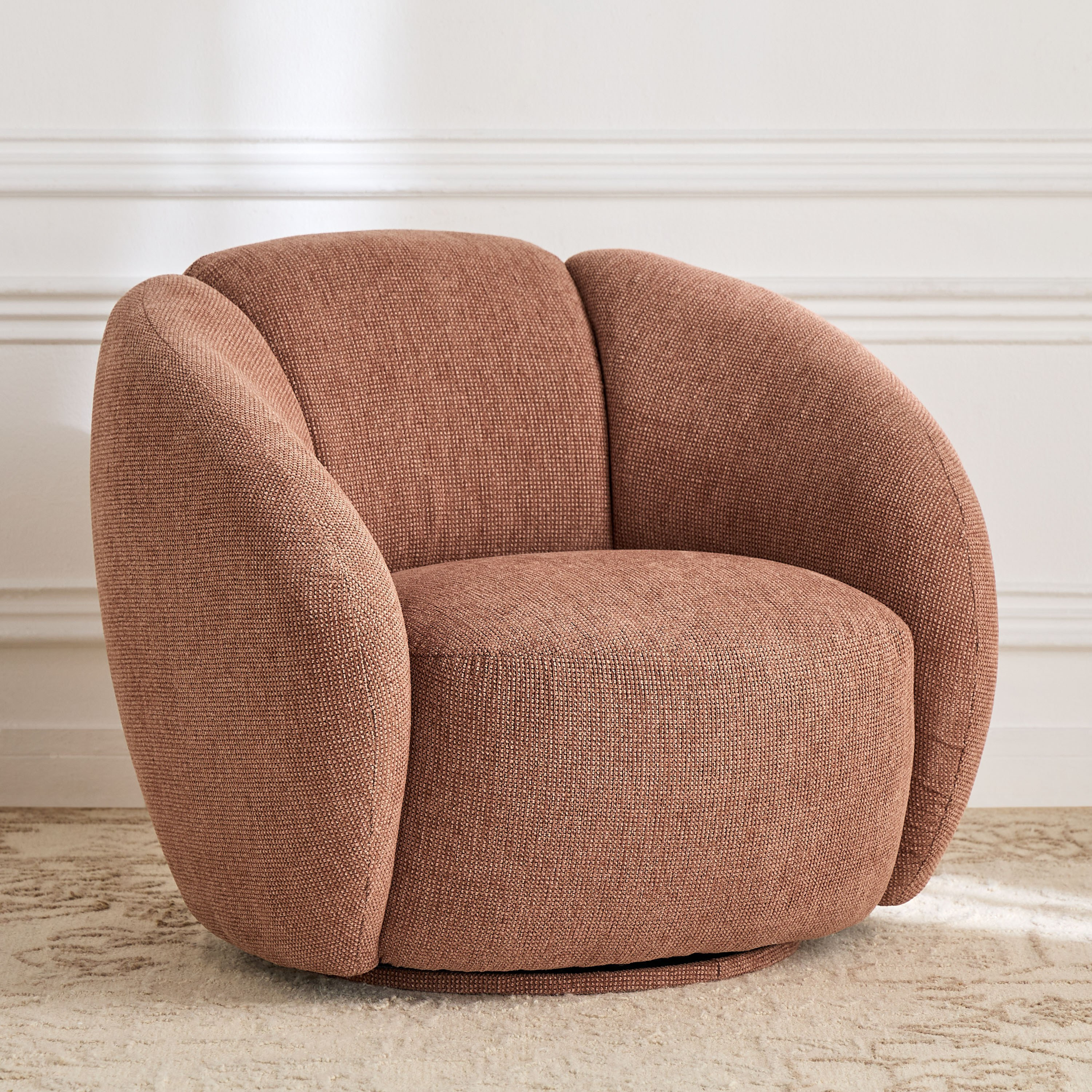 Elvo Fabric Swivel Armchair