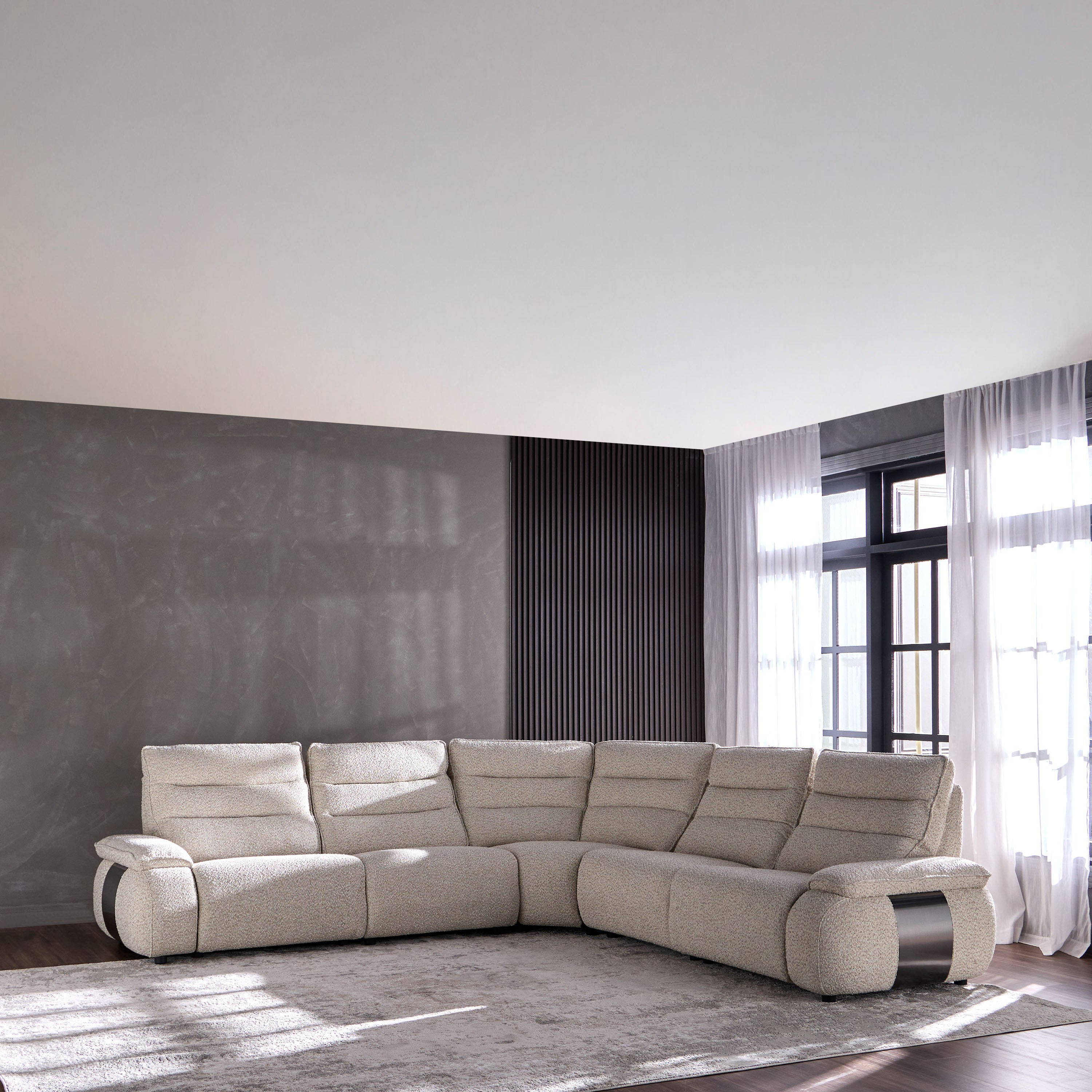 Aristo 4-Seater Fabric Electric Corner Recliner