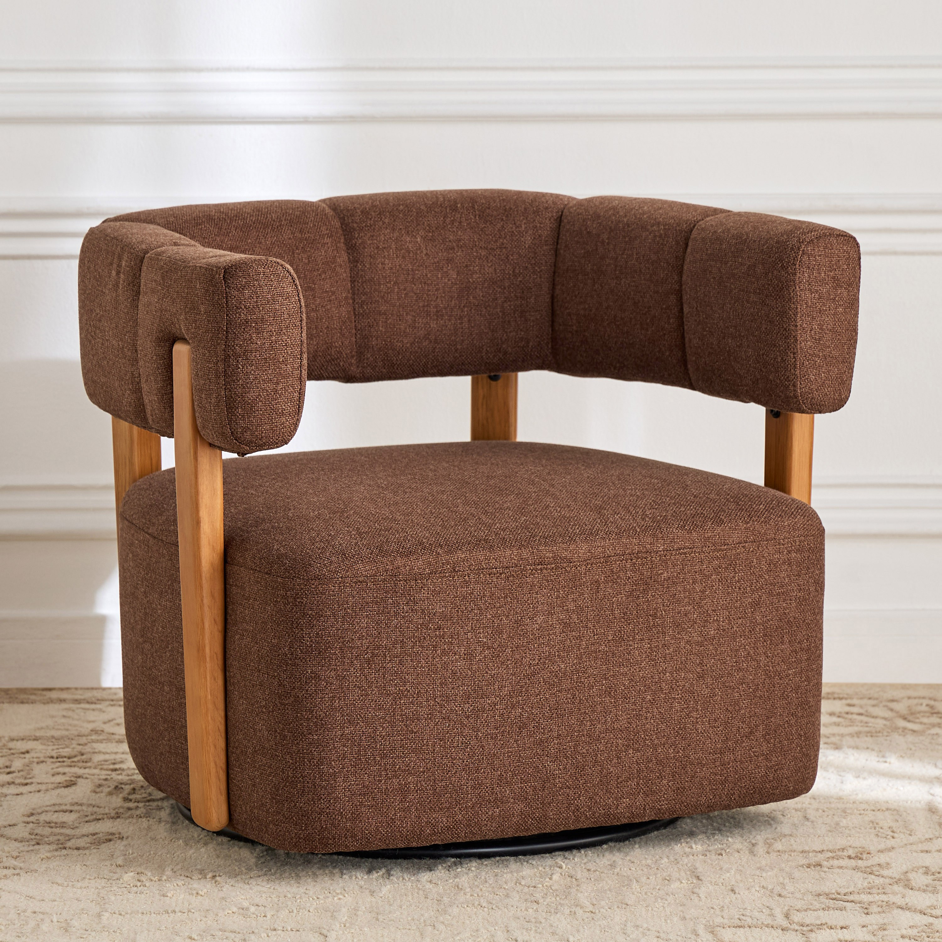 Peria Fabric Swivel Armchair
