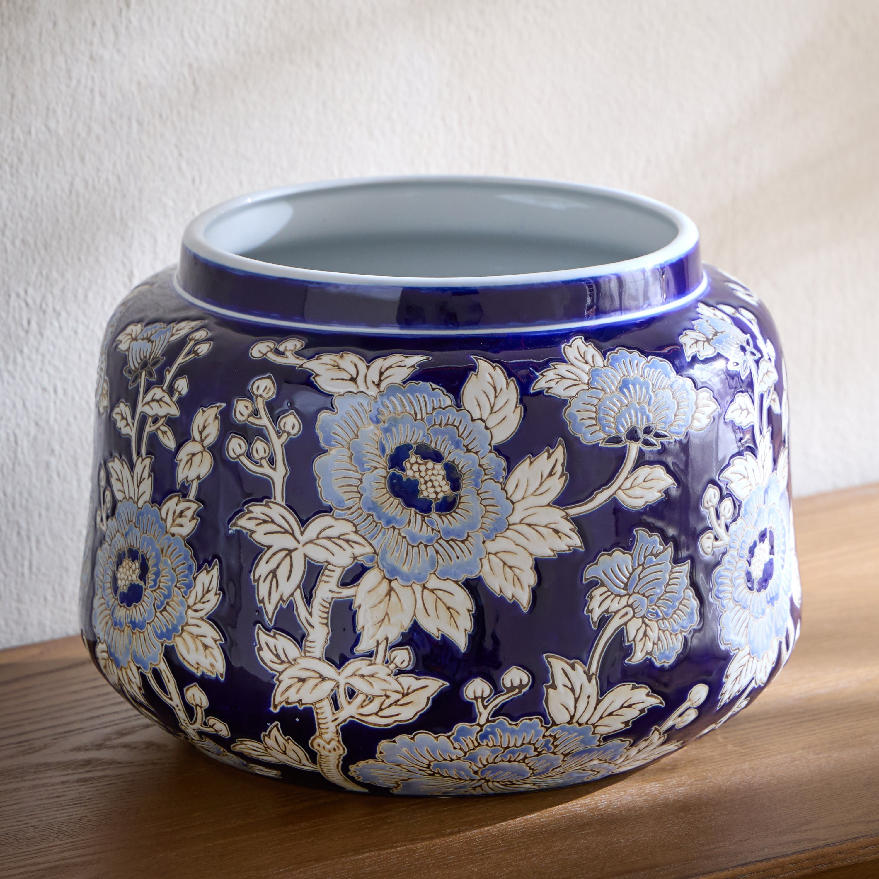 Luxe Orientale Sakura Chinoiserie Porcelain Planter - 23 cm-household-gardenandoutdoor-potsandplanters-planters-image-1