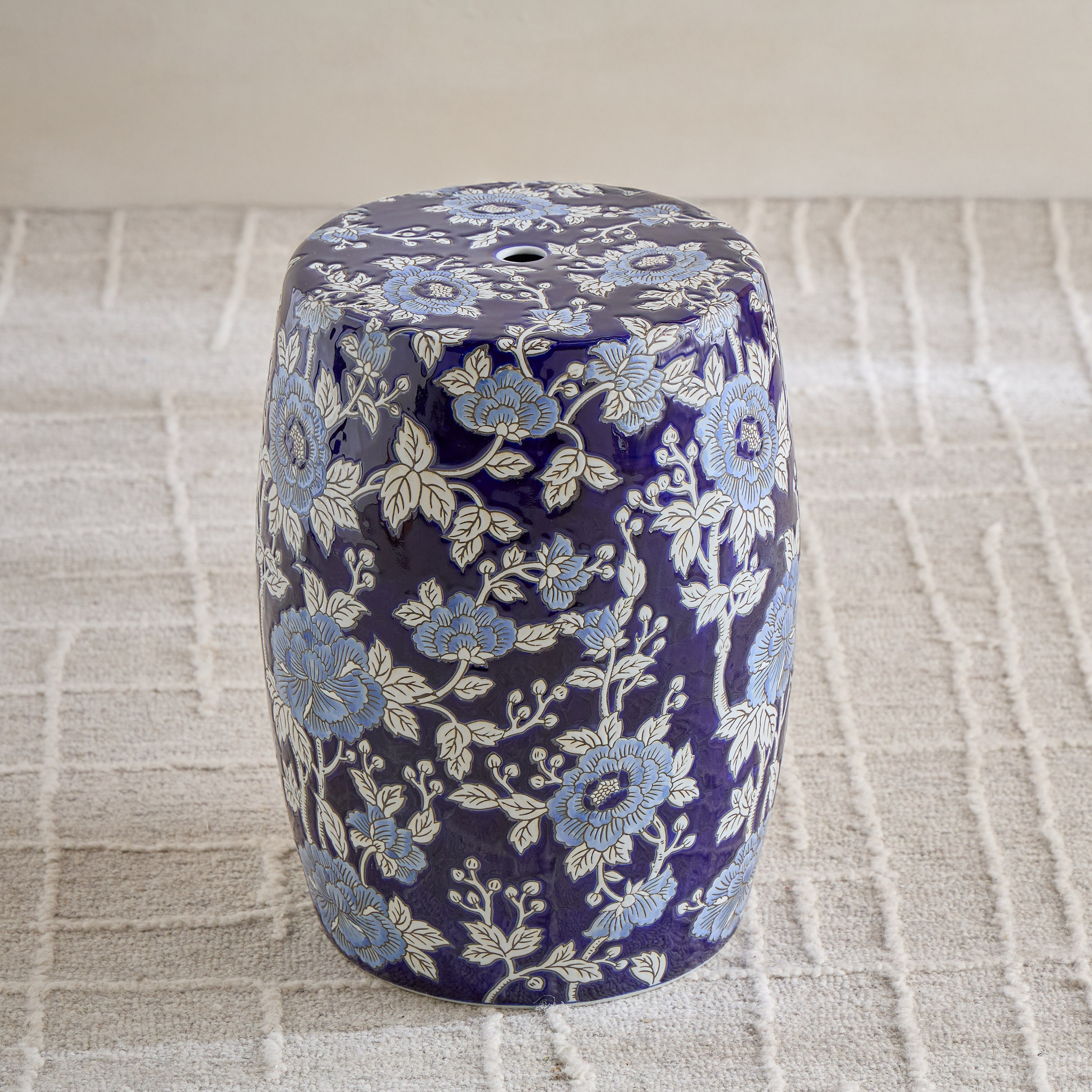 Luxe Orientale Sakura Chinoiserie Porcelain Plant Stand - 44 cm-household-gardenandoutdoor-trellisandstands-plantrisers-image-2