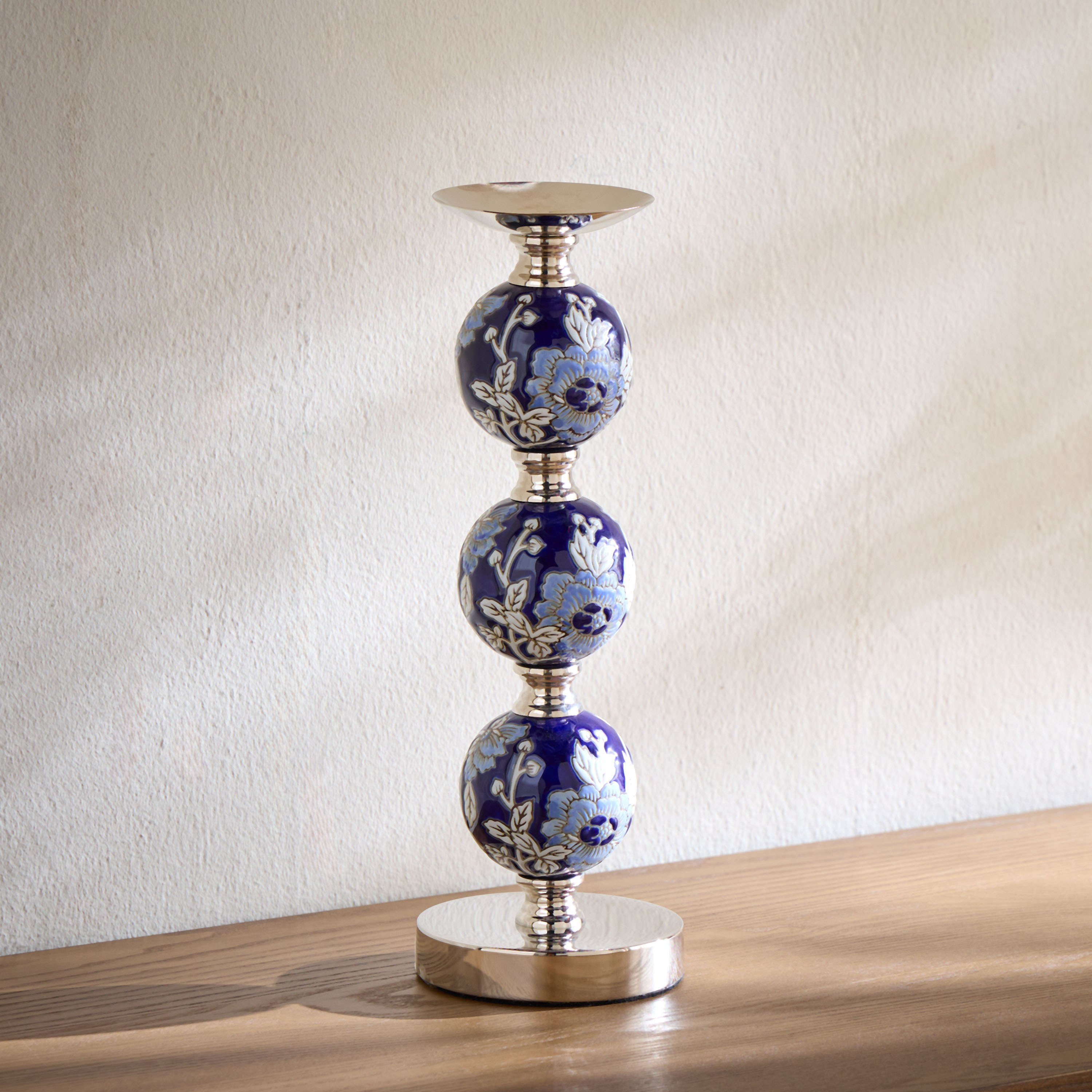 Orientale Sakura Chinoiserie Pillar Candleholder - 12 cm-household-decor-candleholdersandlanterns-image-3