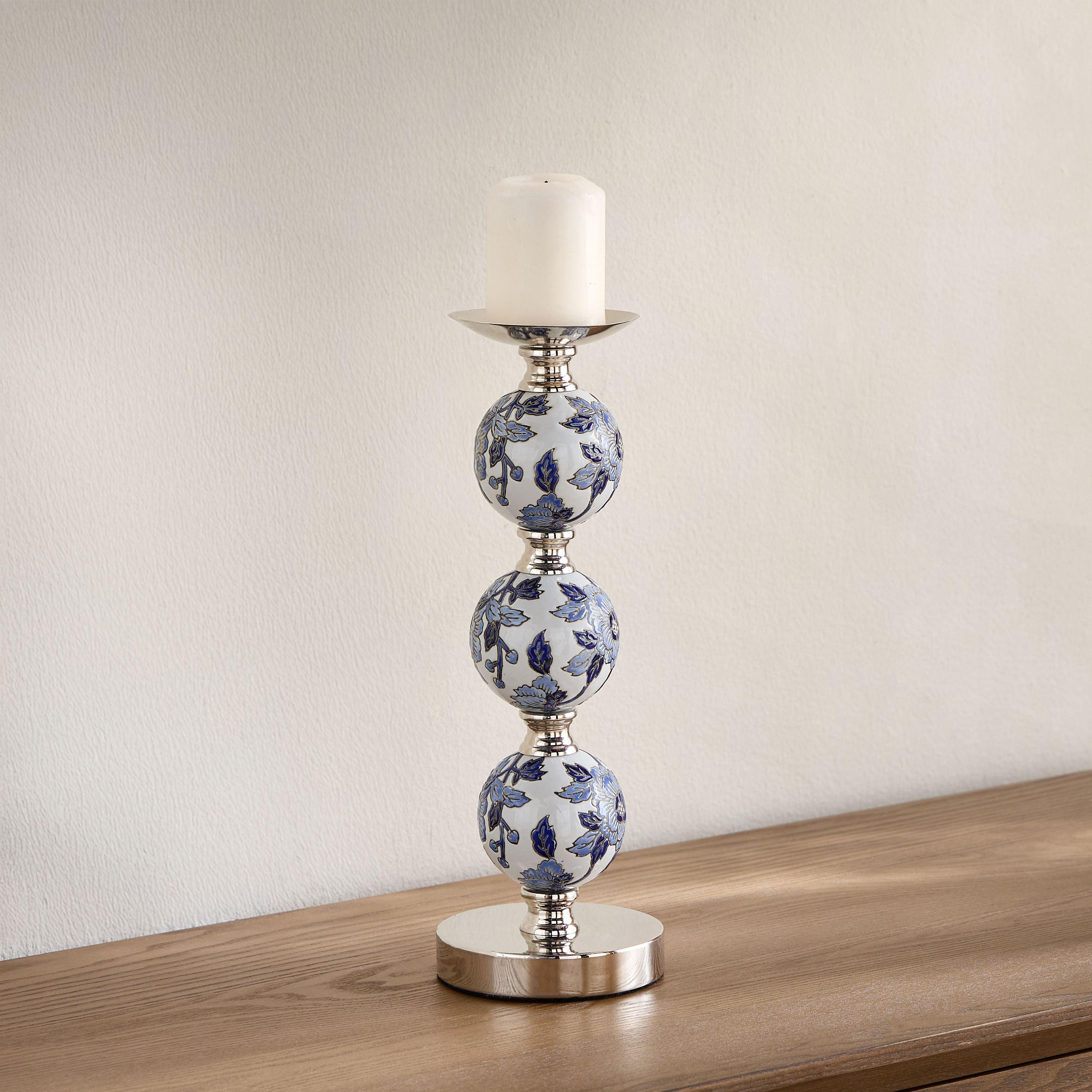 Orientale Akiba Chinoiserie Ceramic Pillar Candleholder - 43 cm-household-decor-candleholdersandlanterns-image-2