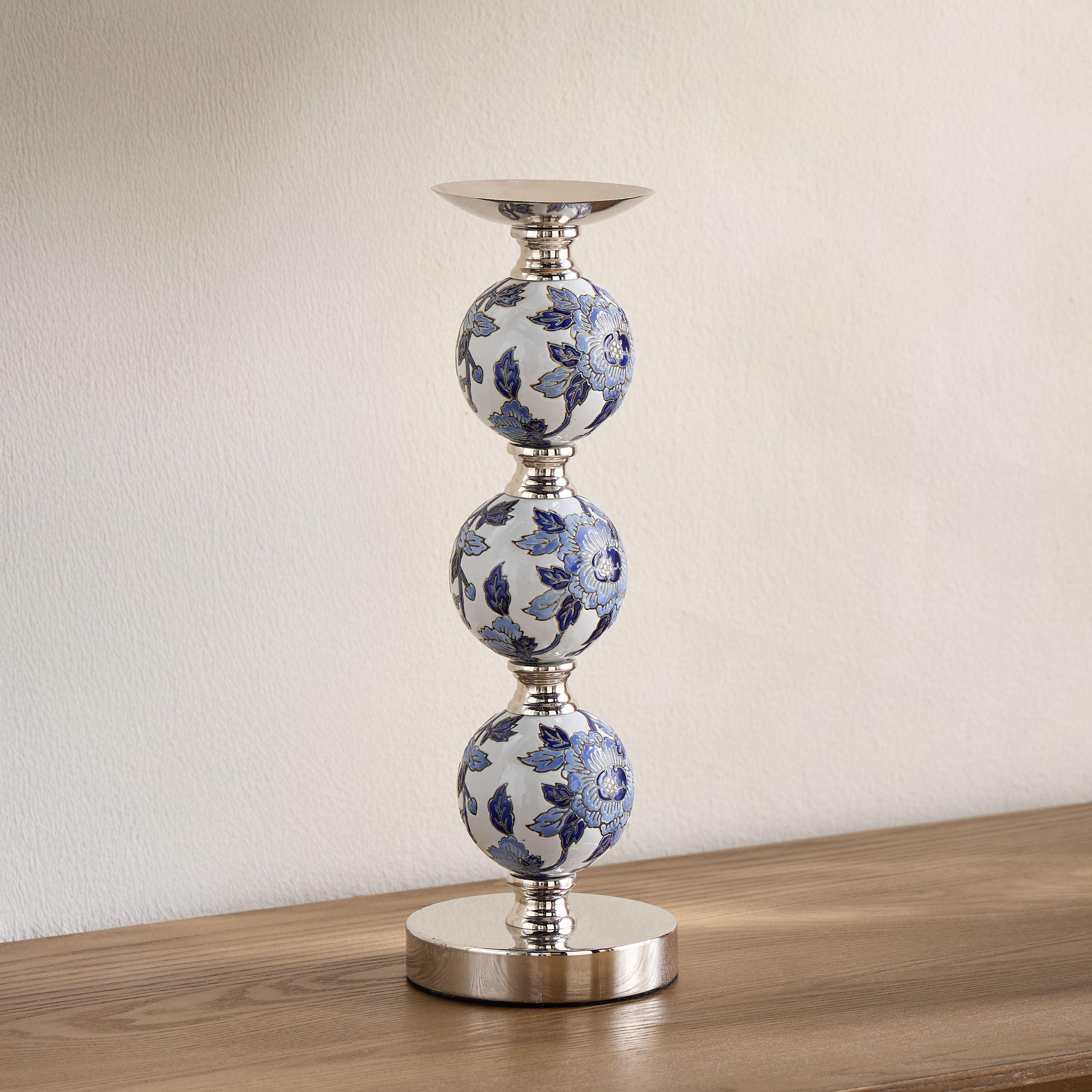 Orientale Akiba Chinoiserie Ceramic Pillar Candleholder - 43 cm-household-decor-candleholdersandlanterns-image-3