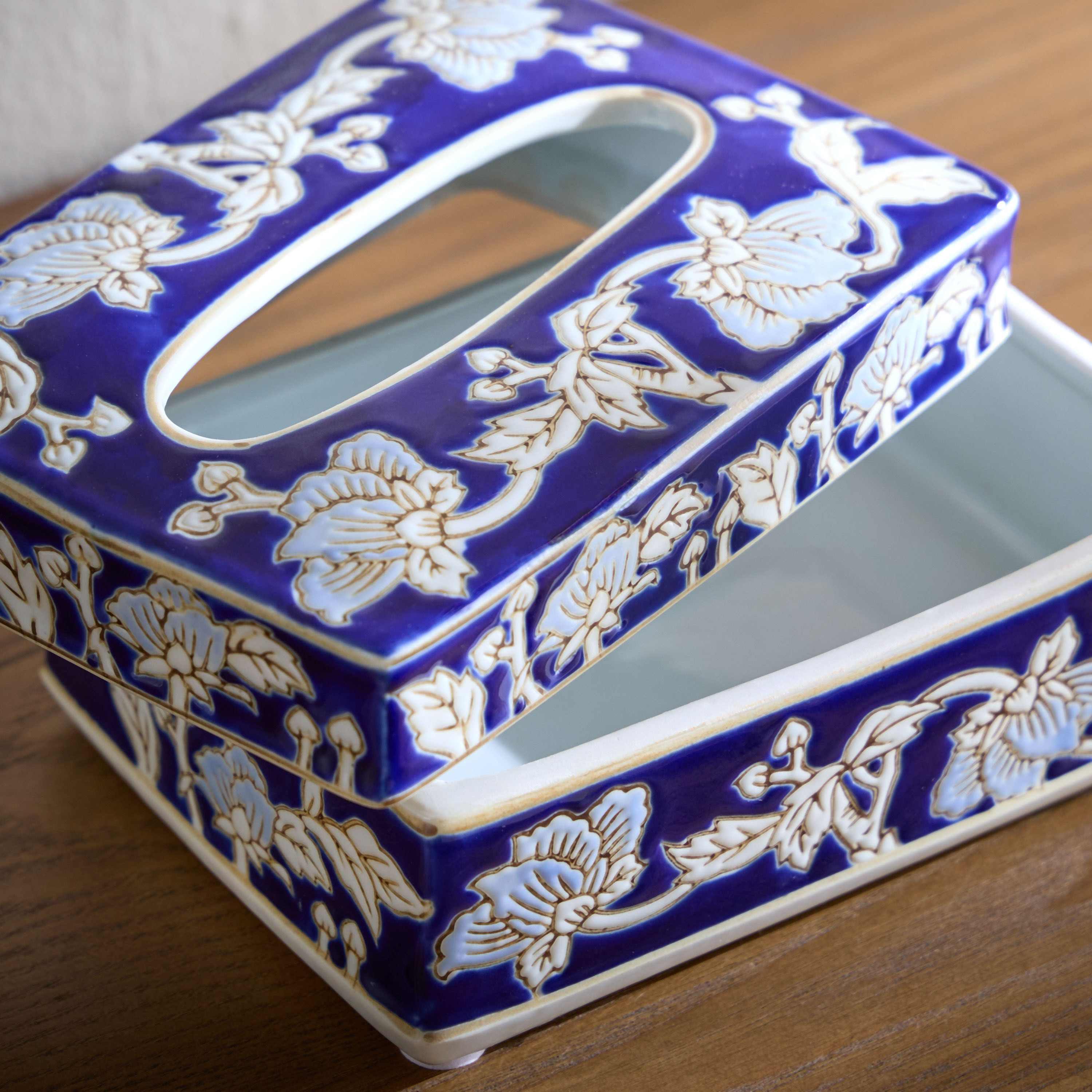 Orientale Sakura Chinoiserie Porcelain Tissue Box-household-decor-boxesandtrays-image-3