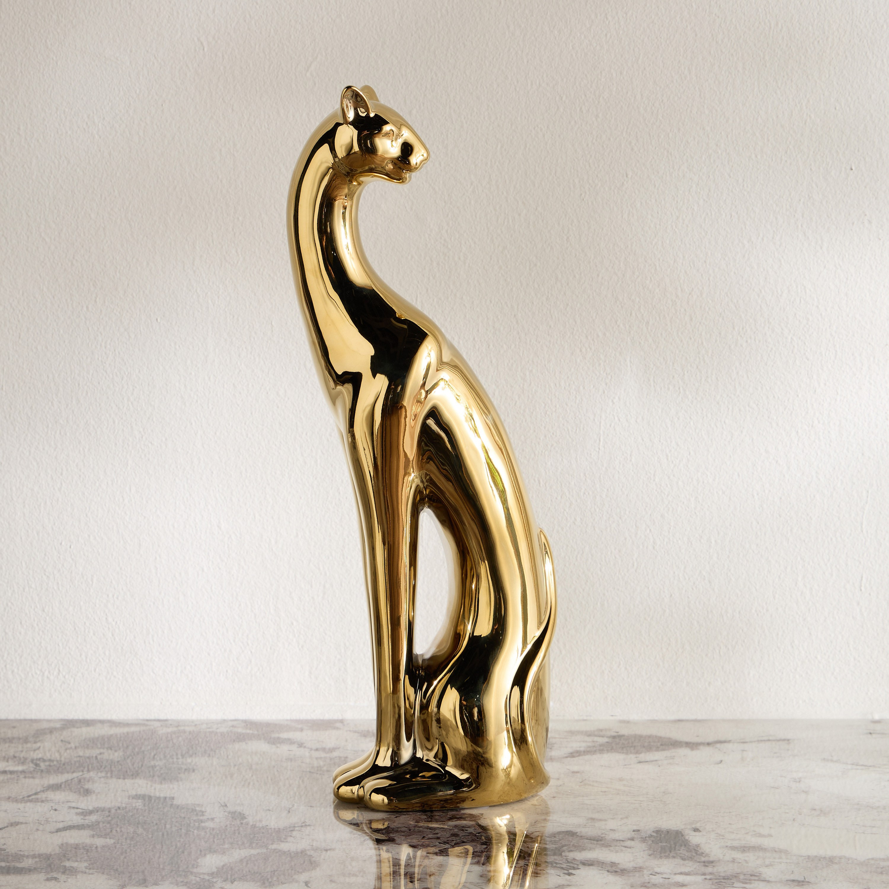 Luxe Huda Nafas Panther Ceramic Sculpture - 46 cm