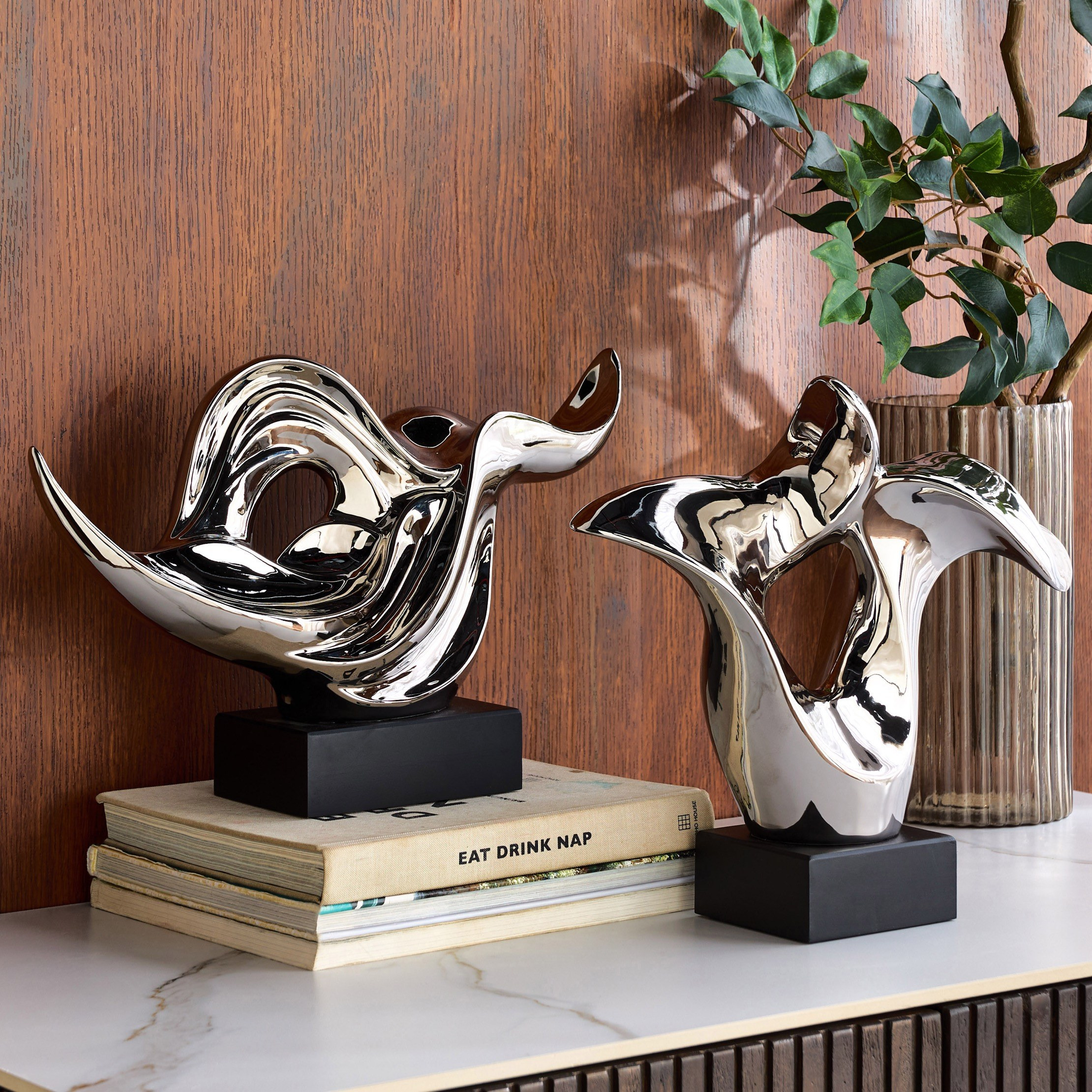 قطعة ديكور سيراميك بتصميم مموج - لوفت نوف بيجا-household-decor-decorativeobjectsandsculptures-image-3