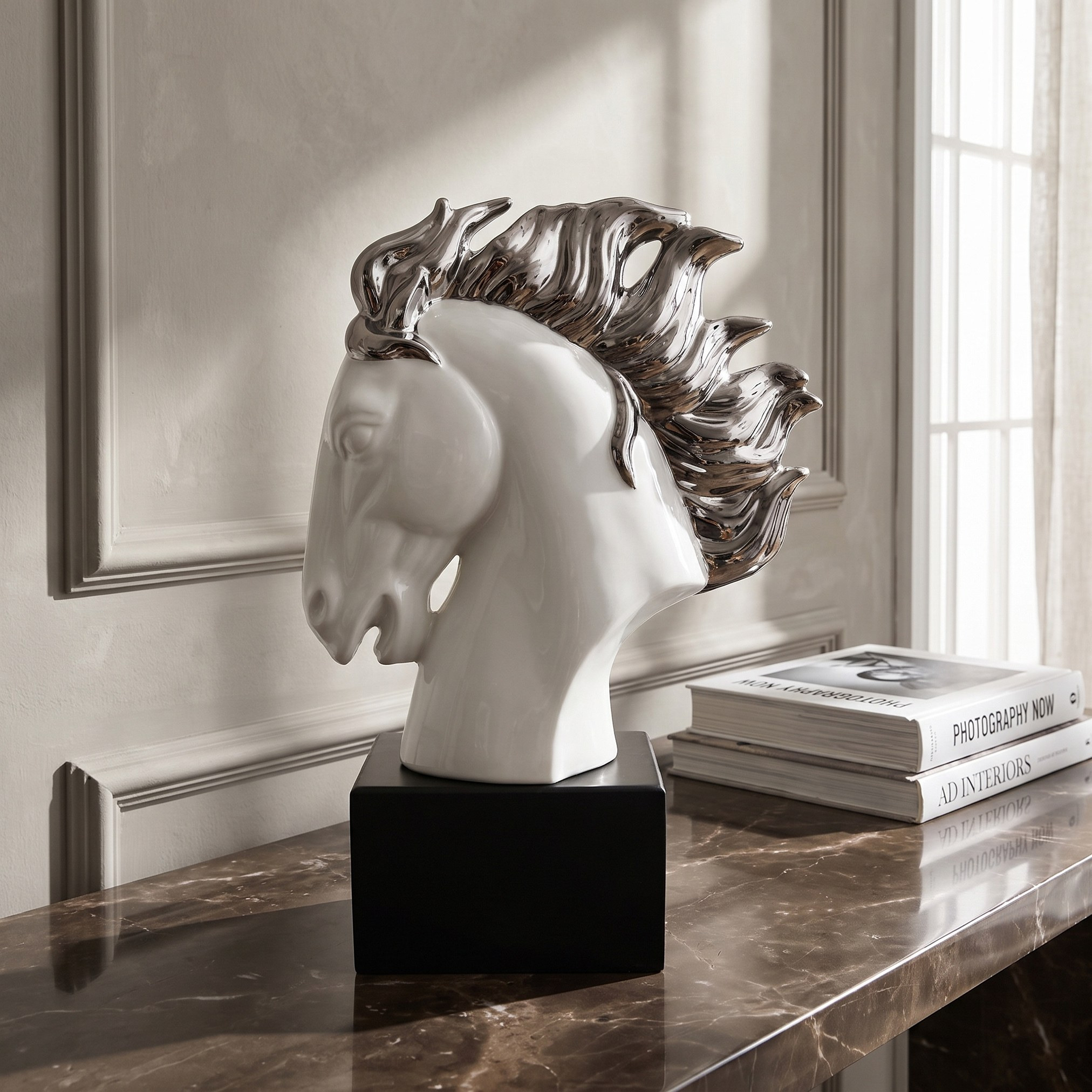 Loft Nouf Stallion Horse Face Sculpture - 34 cm-household-decor-decorativeobjectsandsculptures-image-3