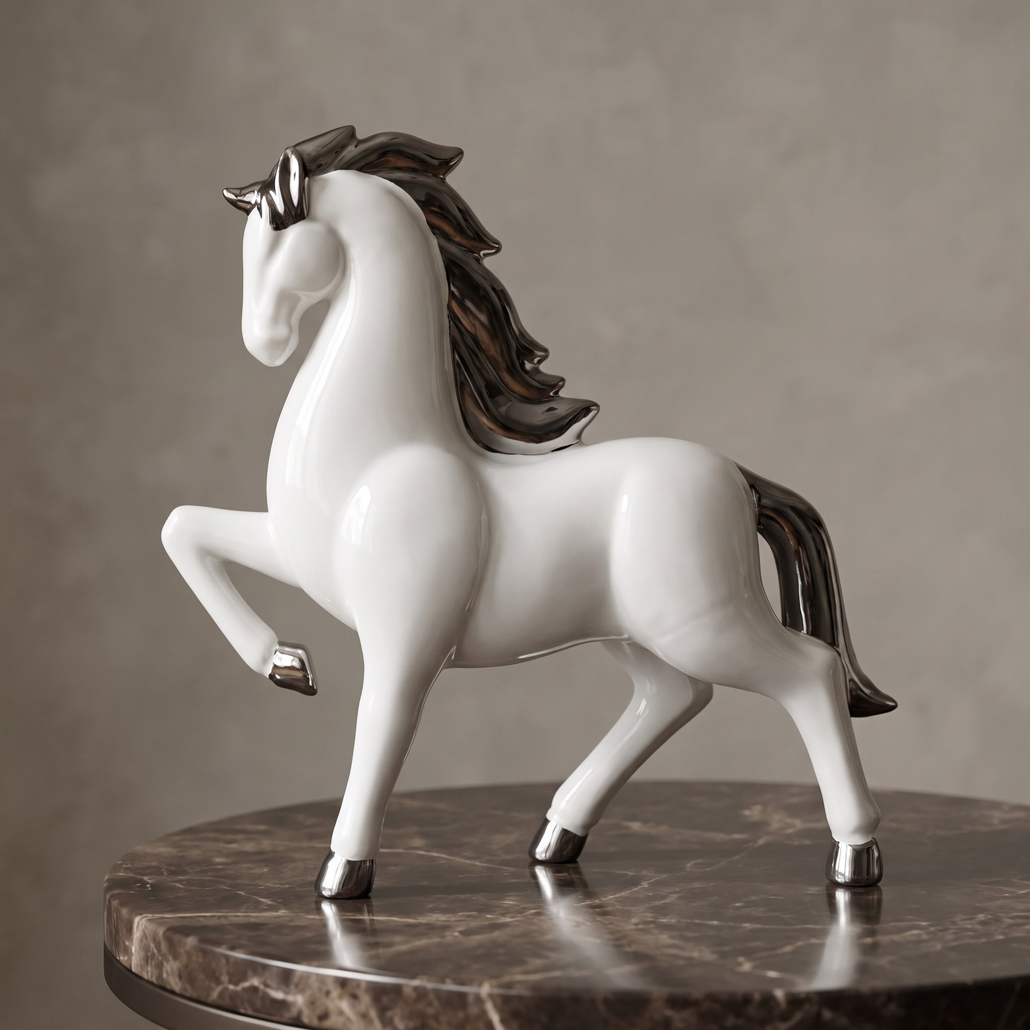 Loft Nouf Stallion Ceramic Sculpture - 30 cm-household-decor-decorativeobjectsandsculptures-image-1