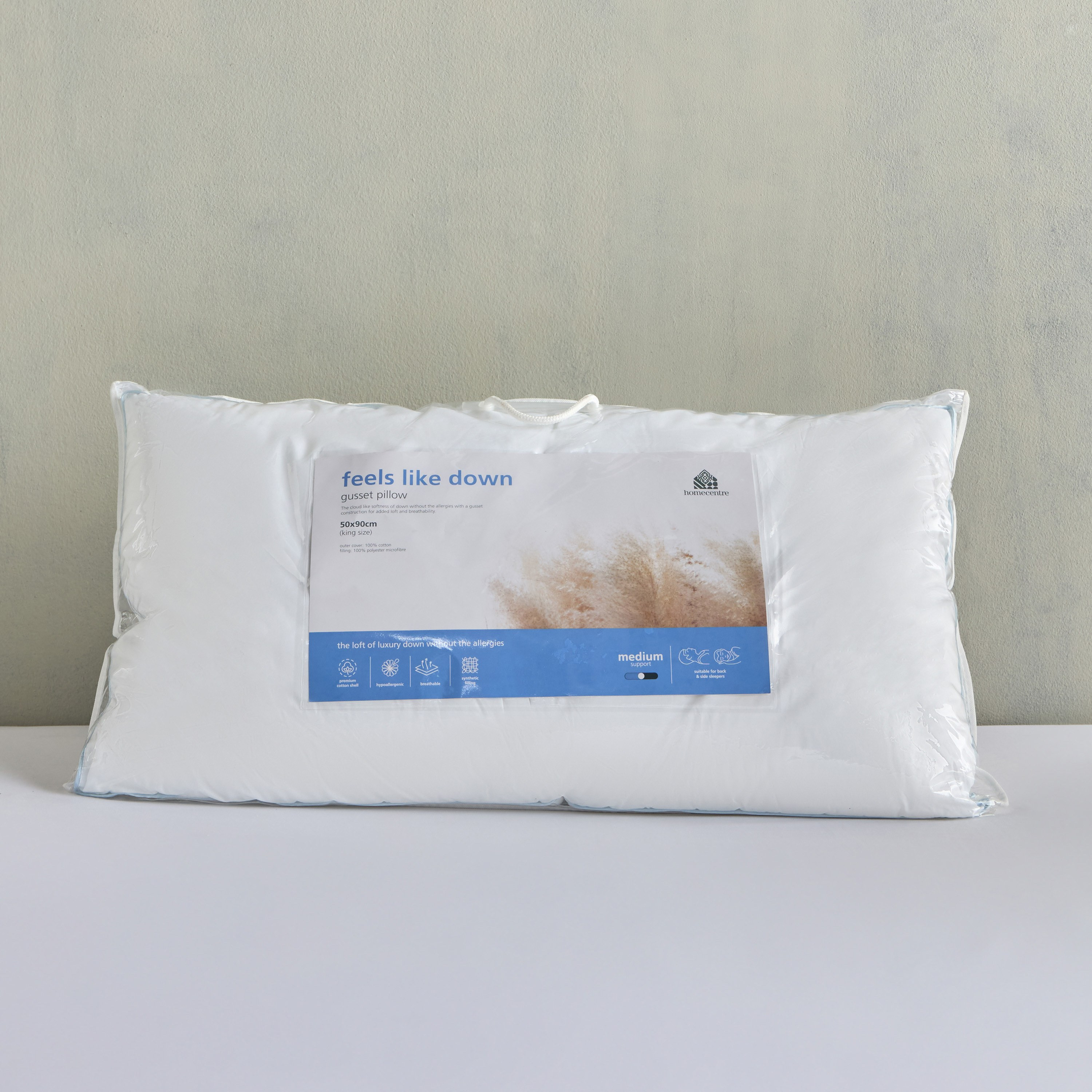وسادة واحدة كينج بحشوة بديل زغب الريش مع حافة جانبية - نيرو - 50 × 90 سم-household-bedding-pillows-image-4