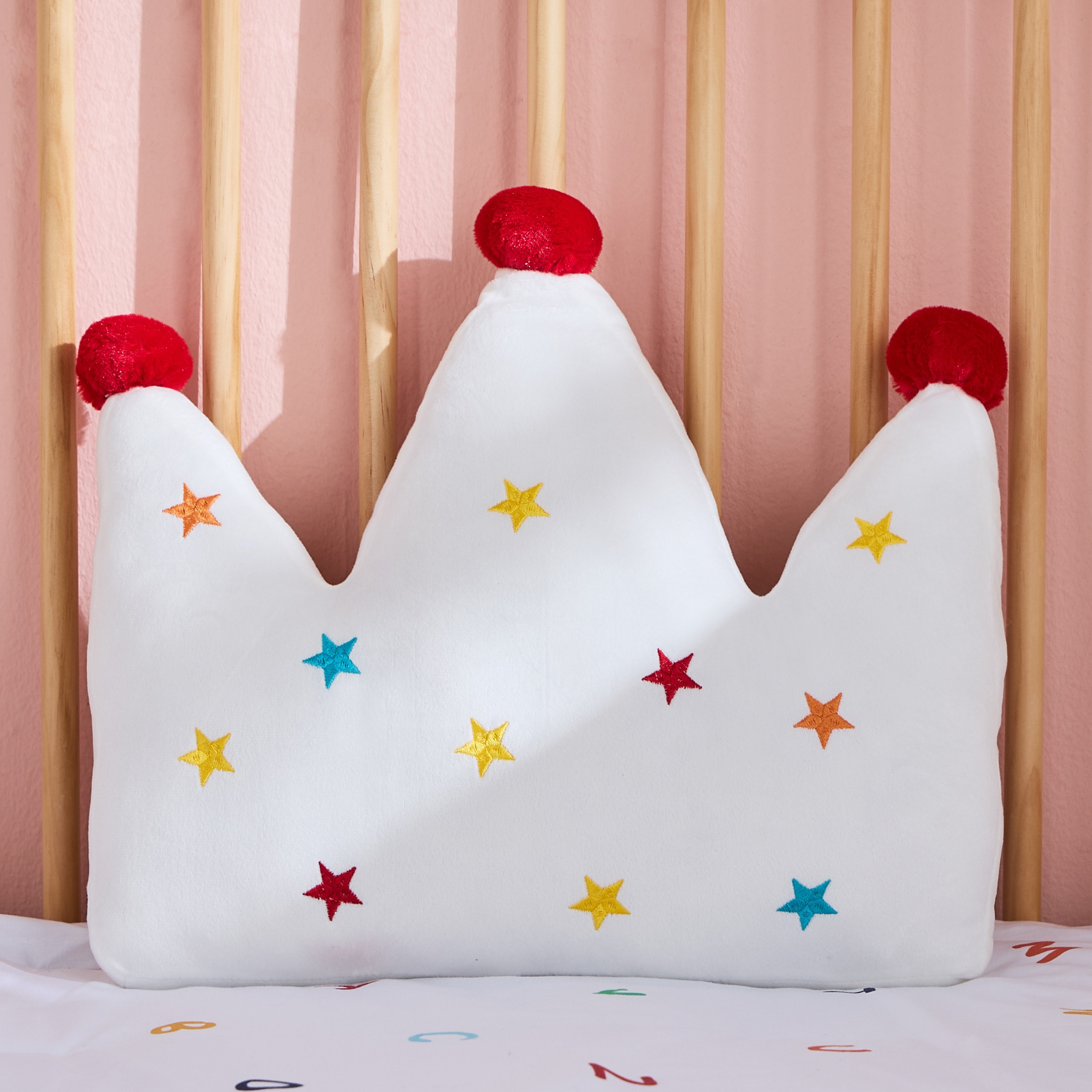 Carnival Circus Joker Crown Shaped Filled Cushion - 45x43 cm
