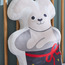 Carnival Circus Bunny in Cap Shaped Filled Cushion - 33x45 cm-kids-beddingandwindows-bedding-filledcushionsandcovers-image-2