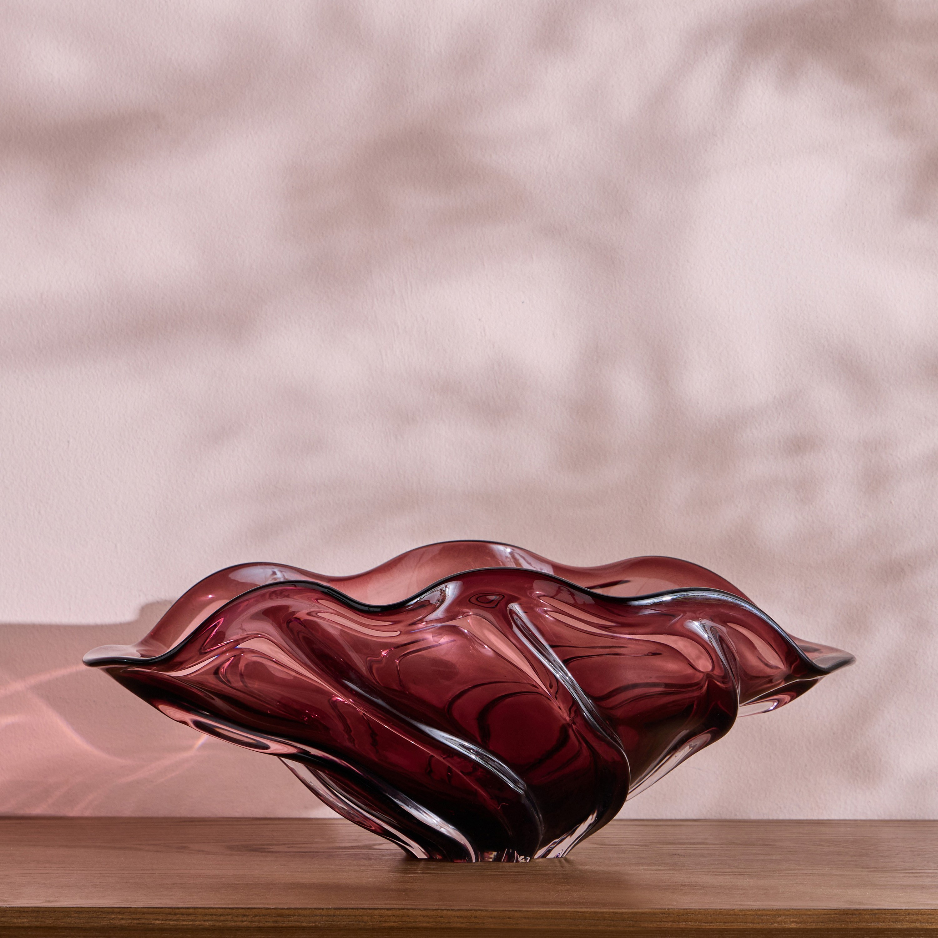 Ophira Luxe Swirl Glass Decorative Bowl - 27 cm-household-decor-vasesandbowls-image-1