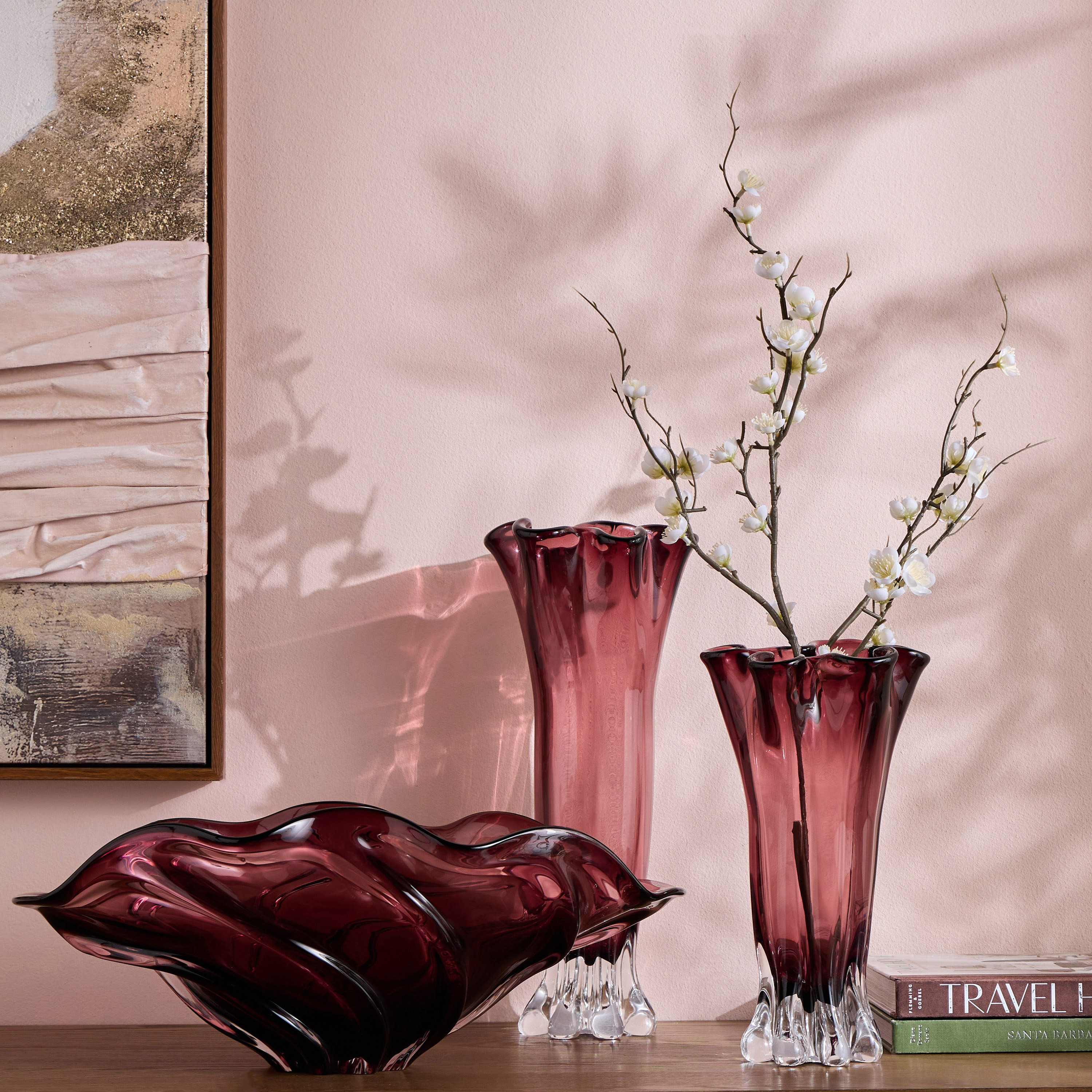 Ophira Luxe Swirl Glass Decorative Bowl - 27 cm-household-decor-vasesandbowls-image-3