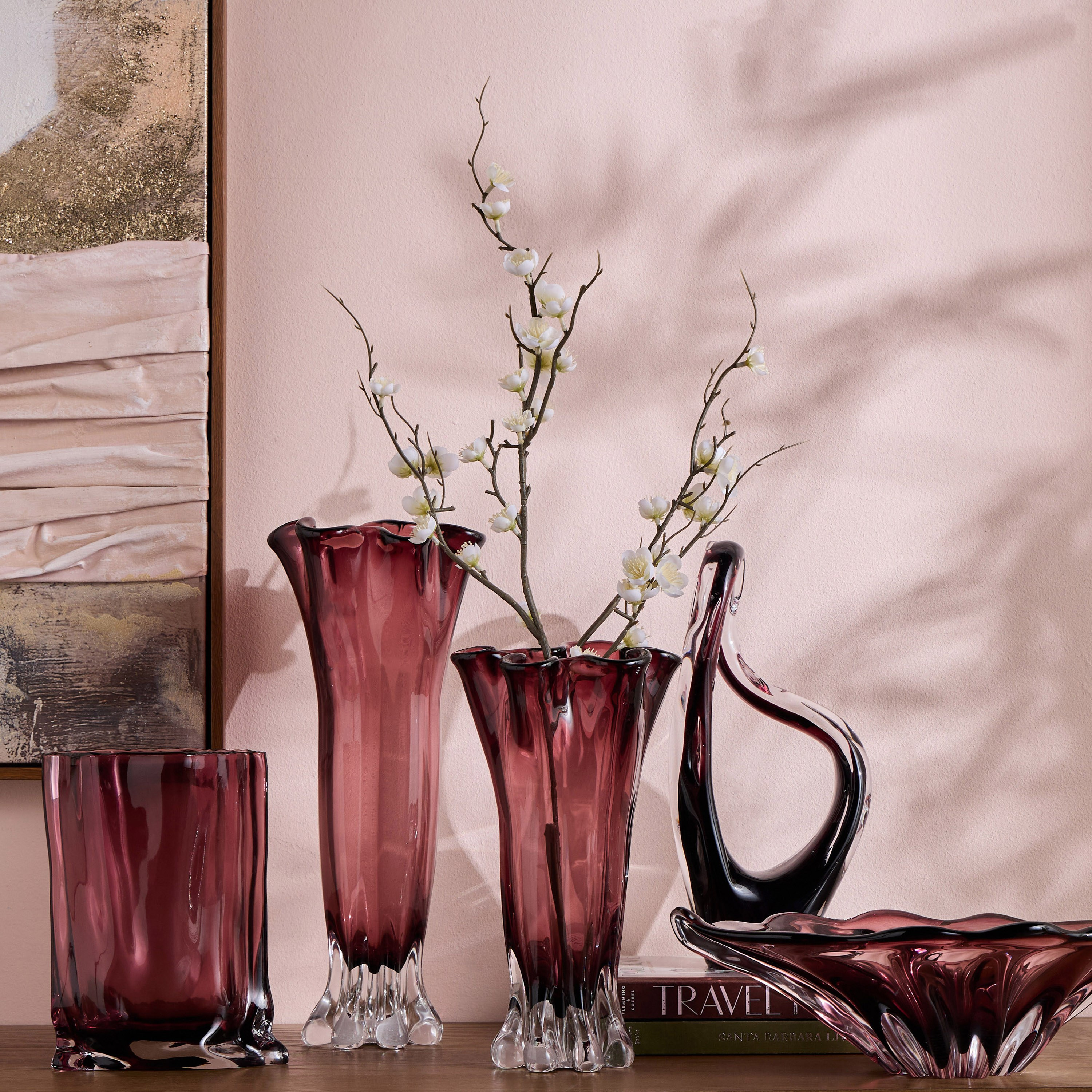 Ophira Luxe Swirl Glass Decorative Bowl - 29 cm-household-decor-vasesandbowls-image-3