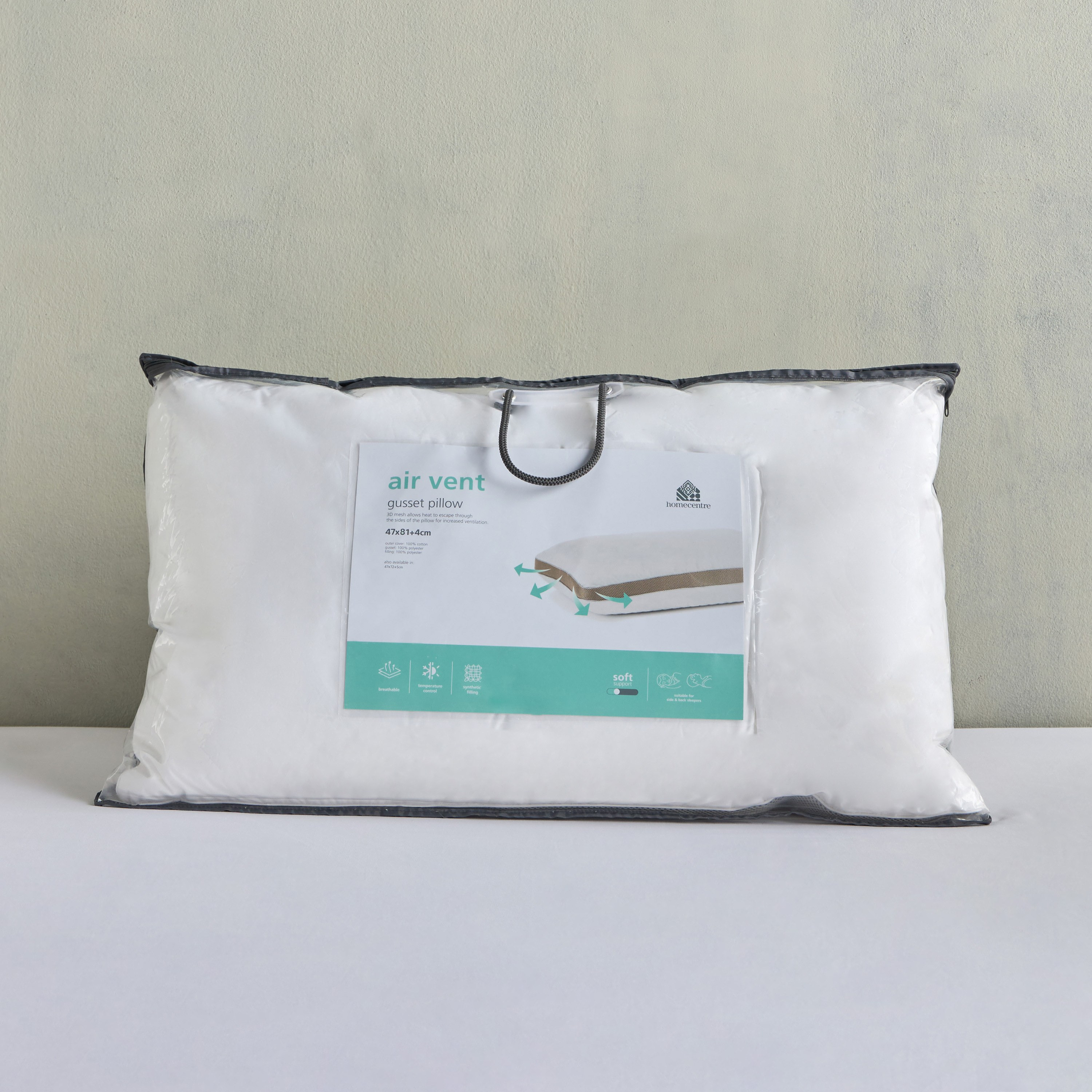 وسادة واحدة كينج بحشوة بديل زغب الريش - أير فينت - 50 × 81 سم-household-bedding-pillows-image-4