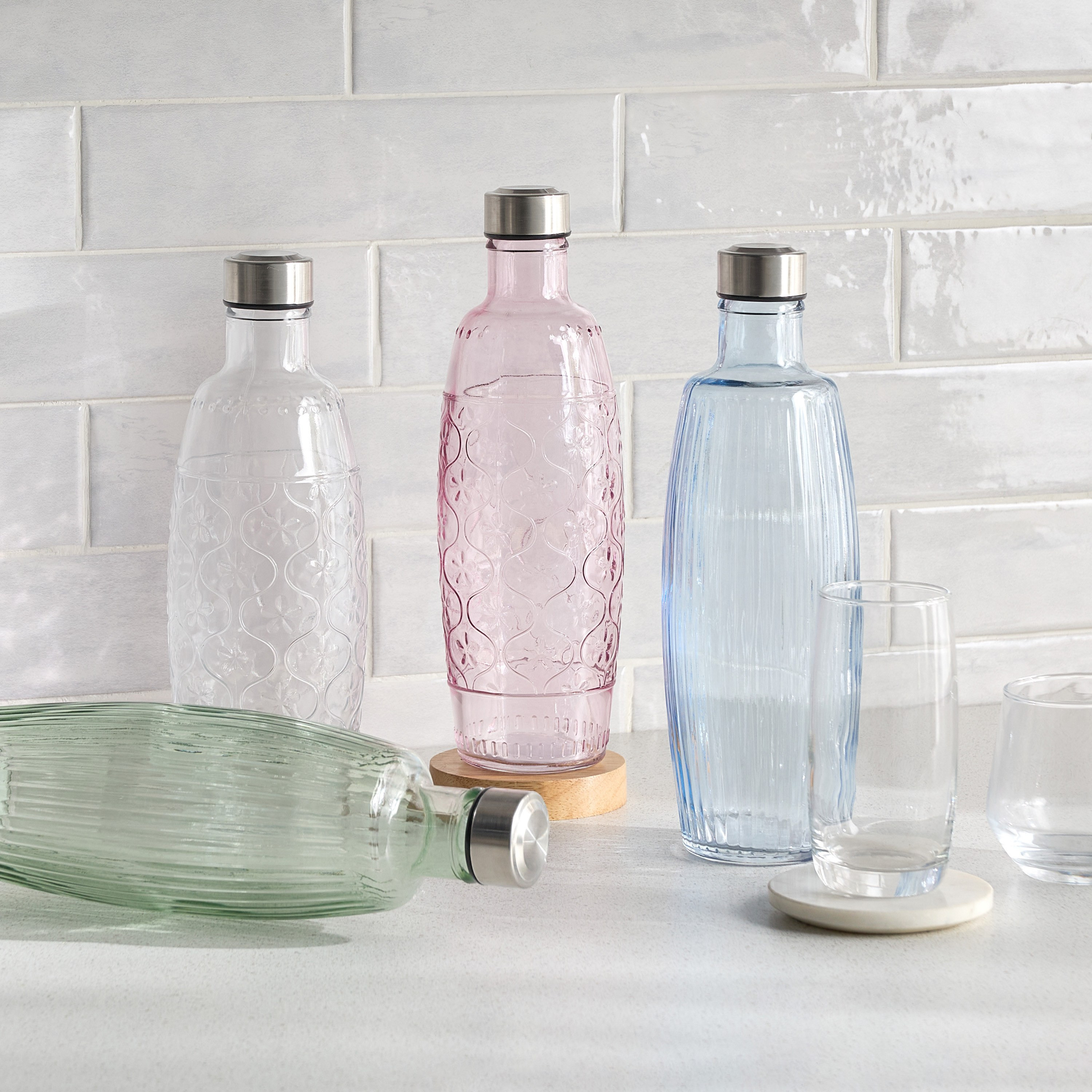 Zinia Glass Water Bottle - 1.2 L-household-dining-drinkserveware-bottles-image-3