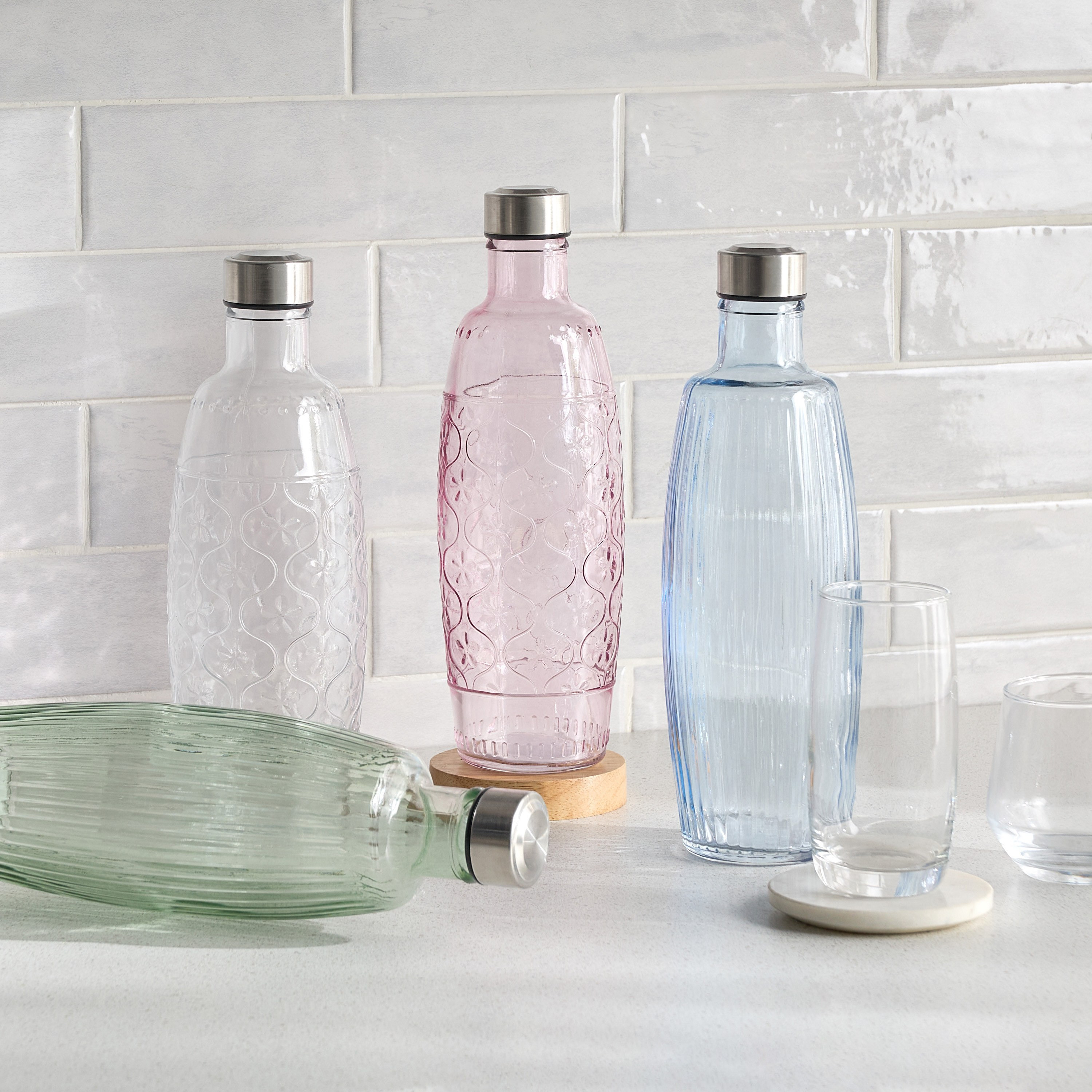 Zinia Glass Water Bottle - 1.2 L-household-dining-drinkserveware-bottles-image-3