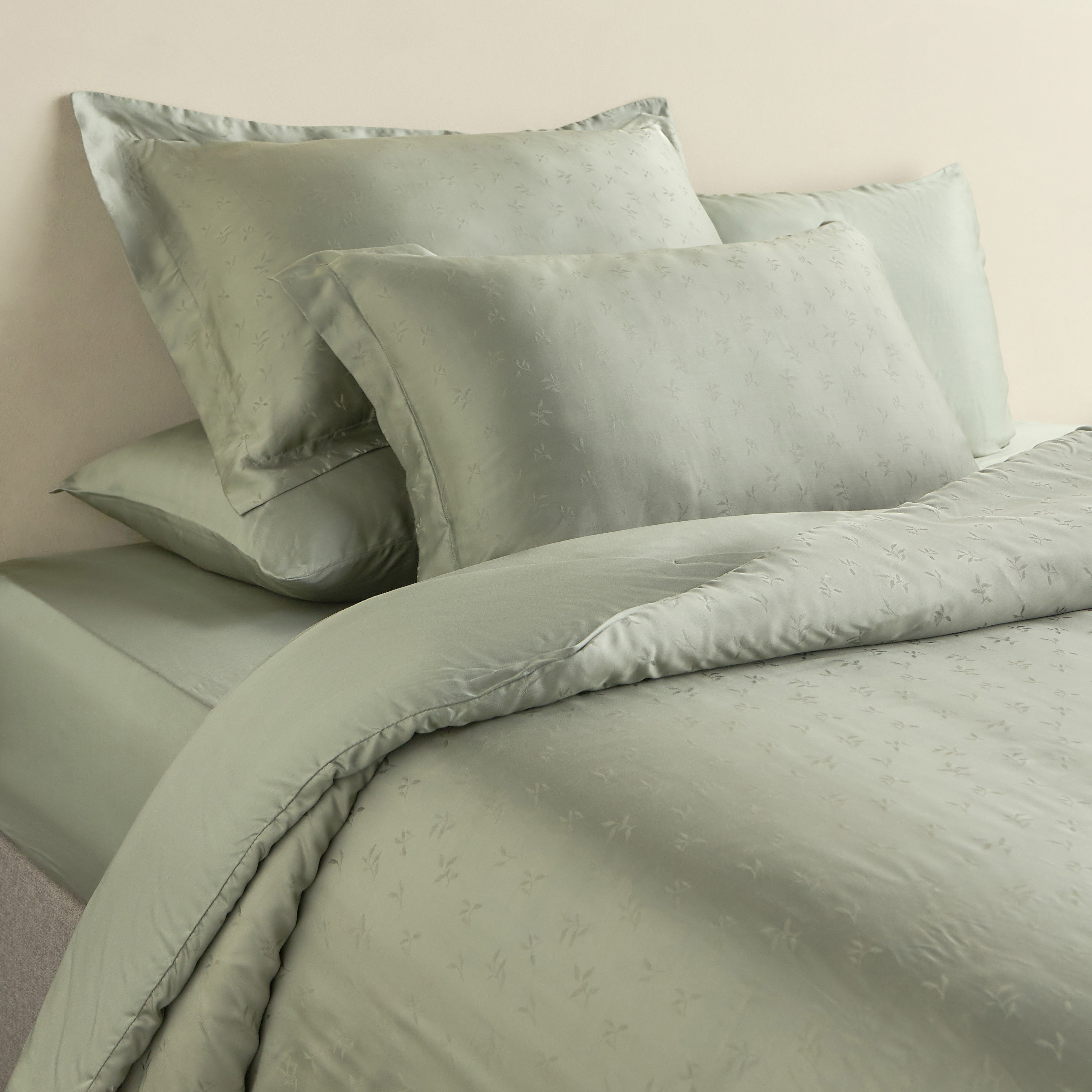 طقم لحاف وشرشف كوين 6 قطع جاكار تنسل ليوسيل - إيرسوفت فوليا - 200x240 سم-household-bedding-comfortersandbedspreads-bedinabag-image-1