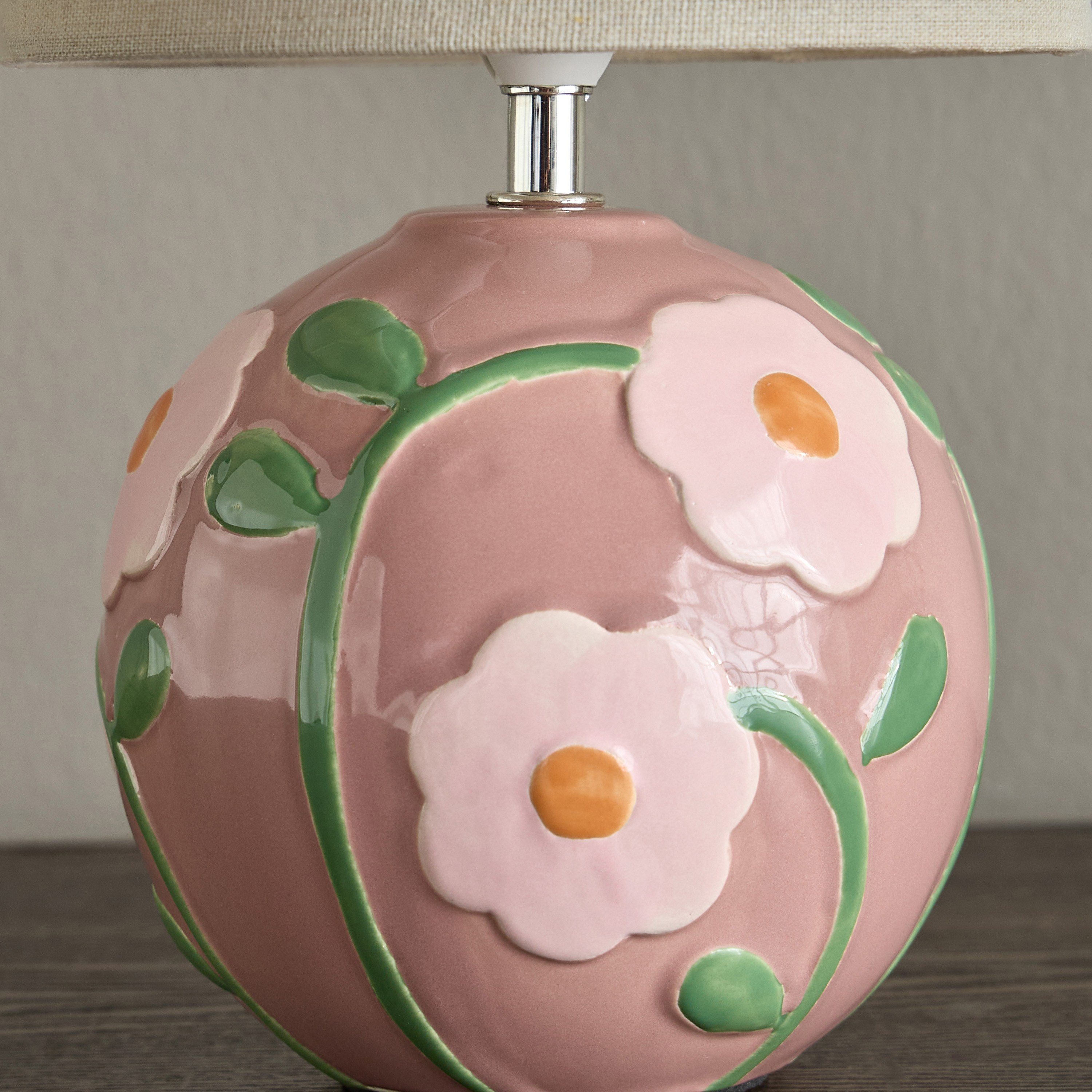 Floral Ceramic Table Lamp - 32 cm-household-lighting-tableanddesklamps-image-3