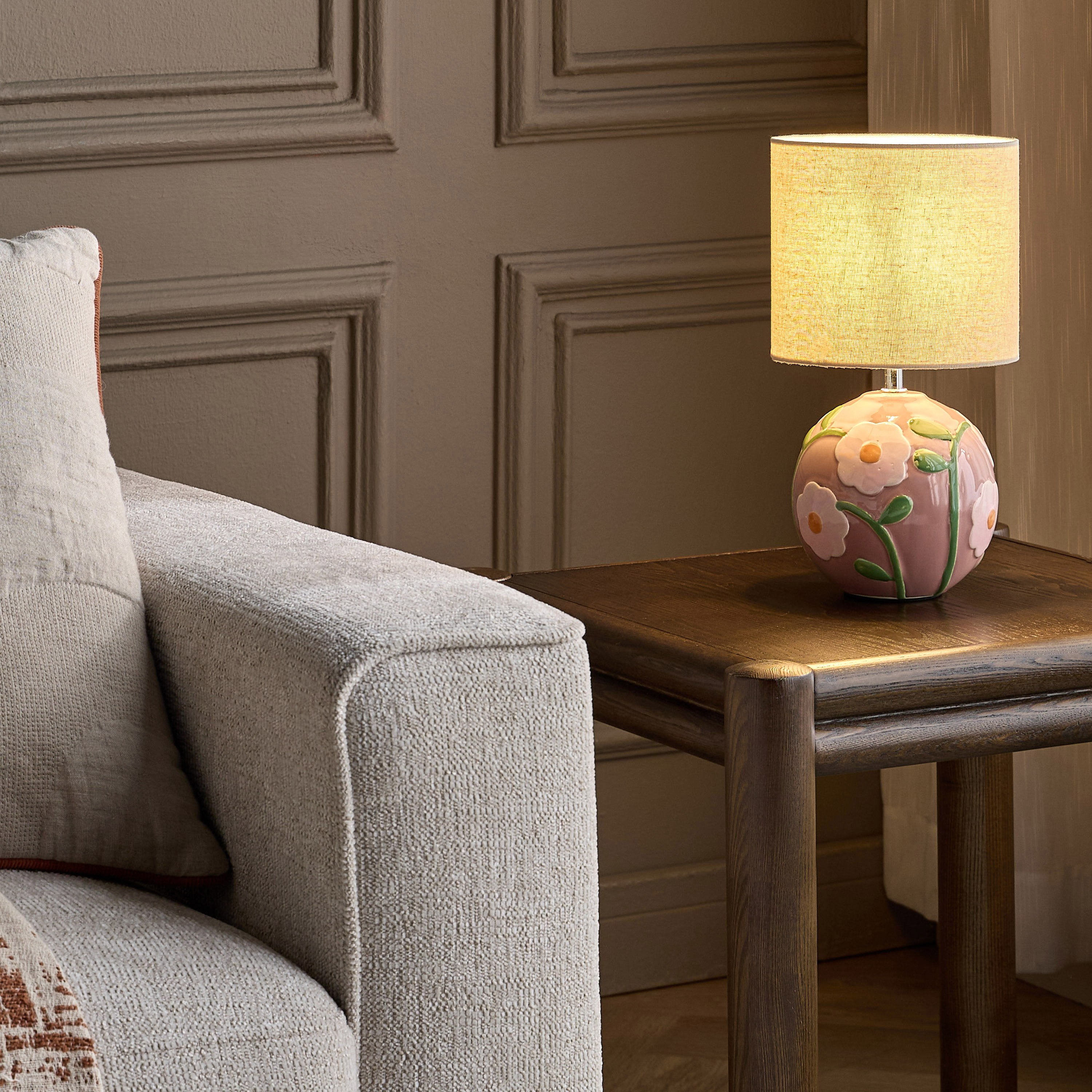 Floral Ceramic Table Lamp - 32 cm-household-lighting-tableanddesklamps-image-5