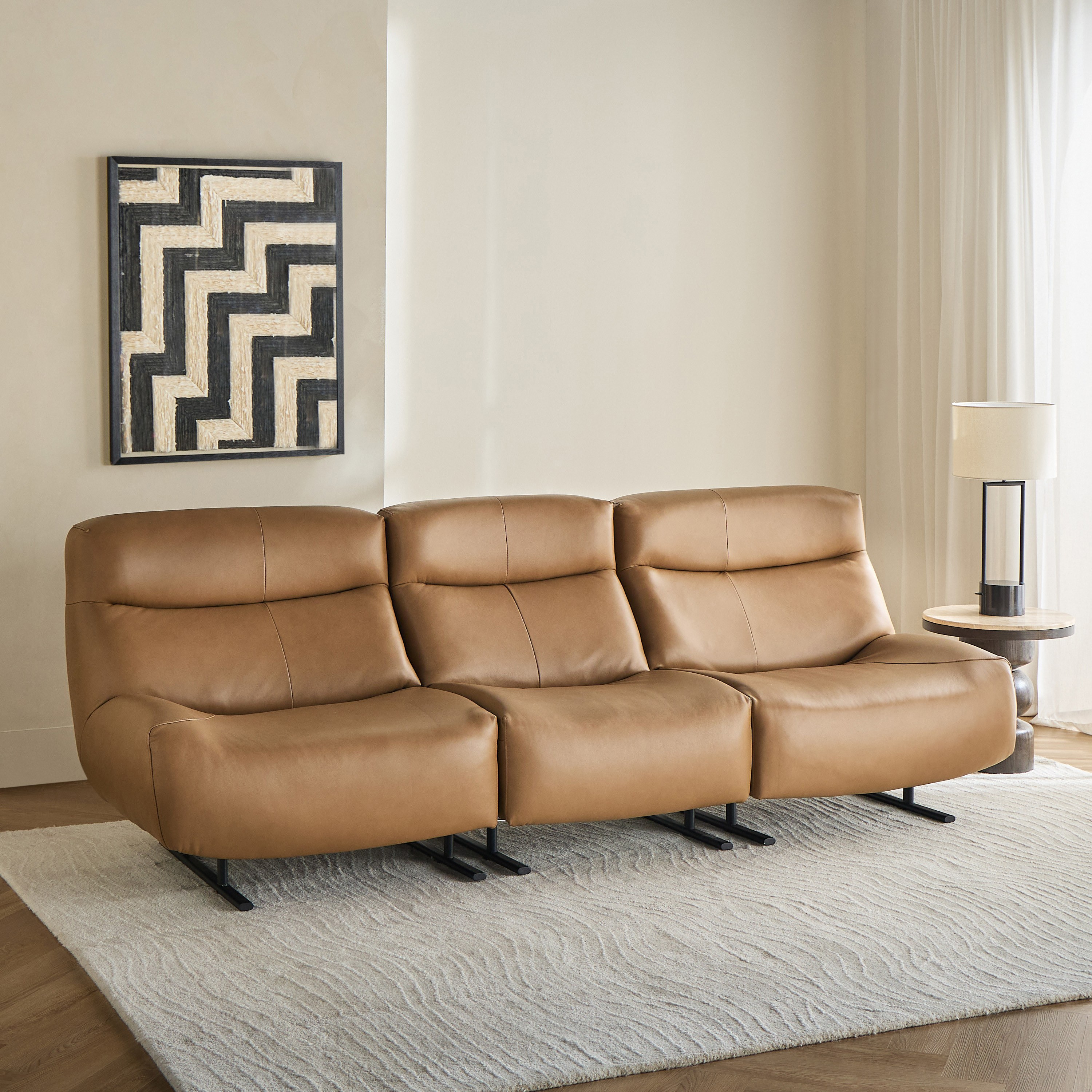 Ostro 3-Seater Leather Sofa