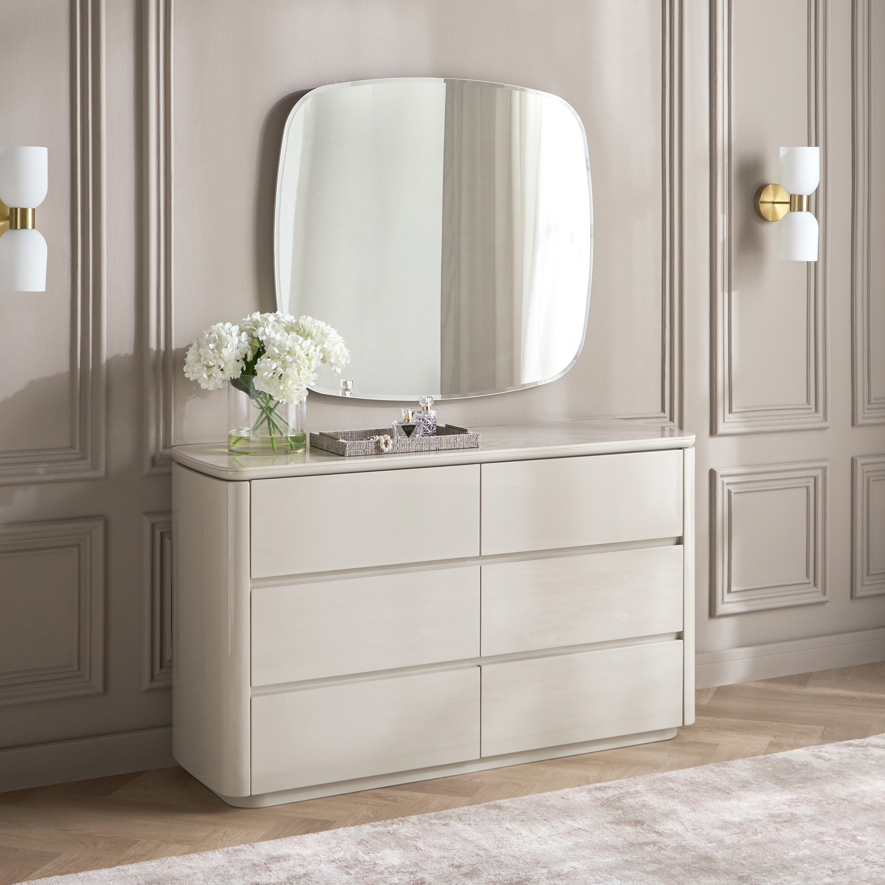 Marcella 6-Drawer Dresser with Mirror