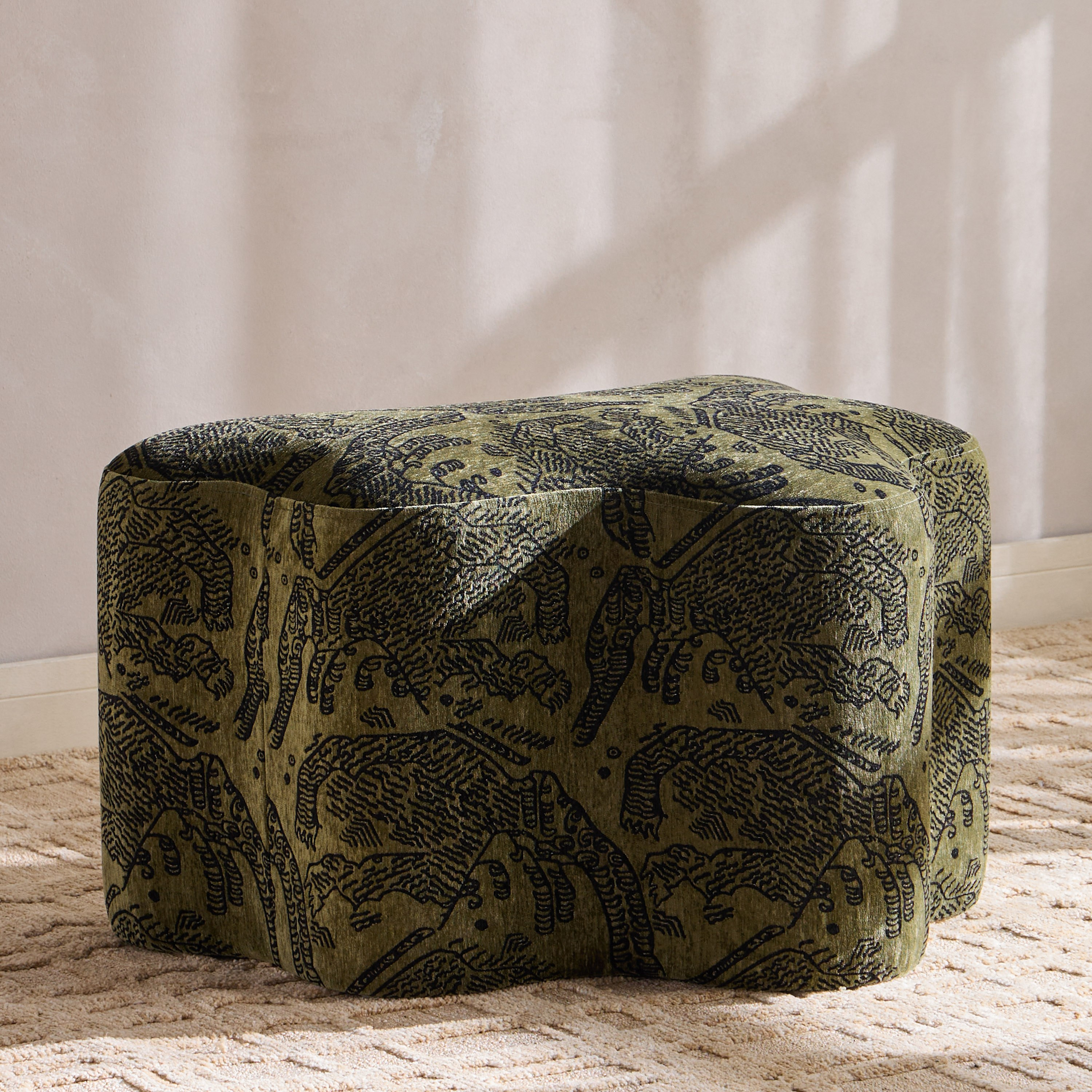 Petunia Fabric Ottoman