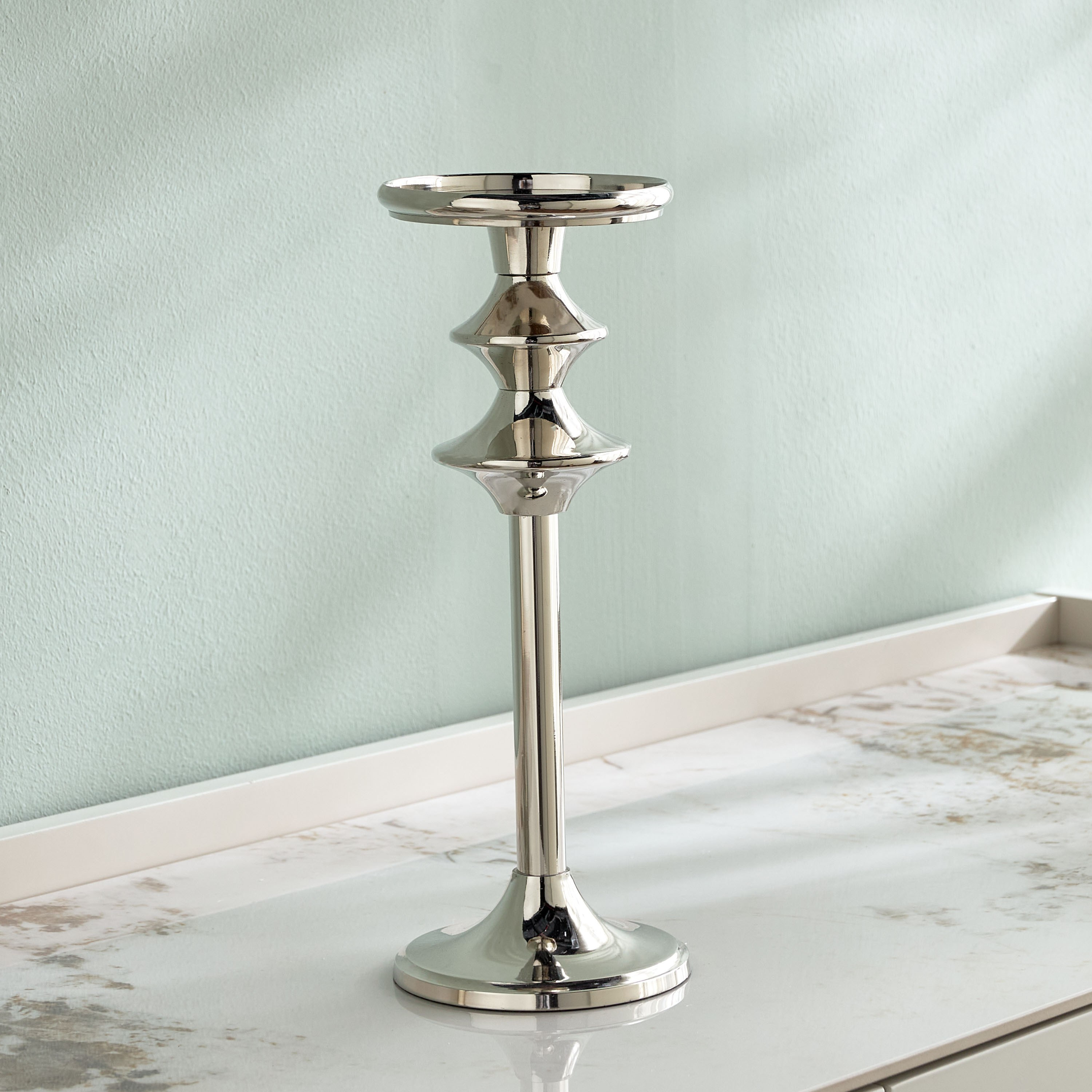 Sinan Cardinal Metal Pillar Candleholder - 45 cm-household-decor-candleholdersandlanterns-image-3