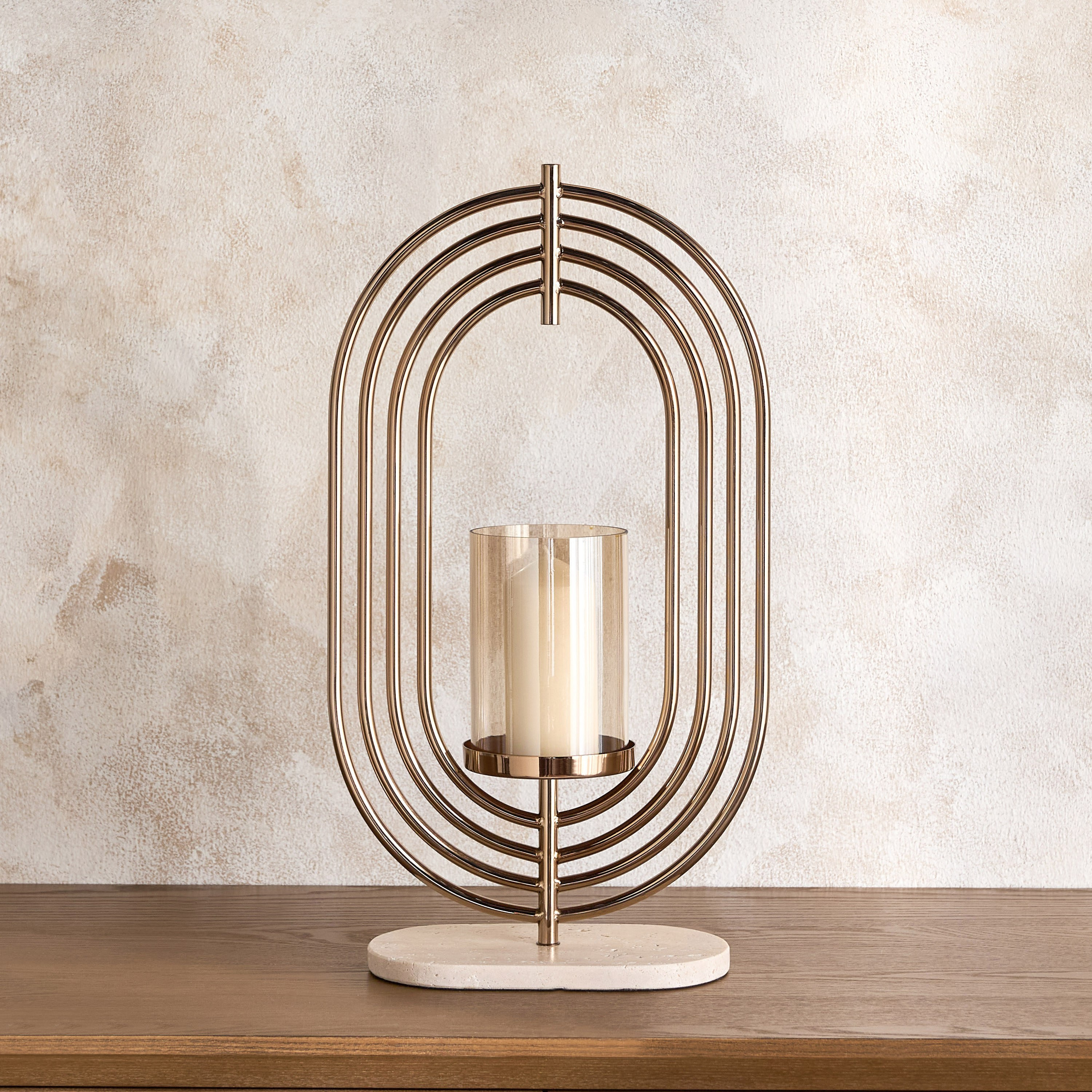 حامل شموع هوريكين معدن - ريبل أوبلونج - 51 سم-household-decor-candleholdersandlanterns-image-1