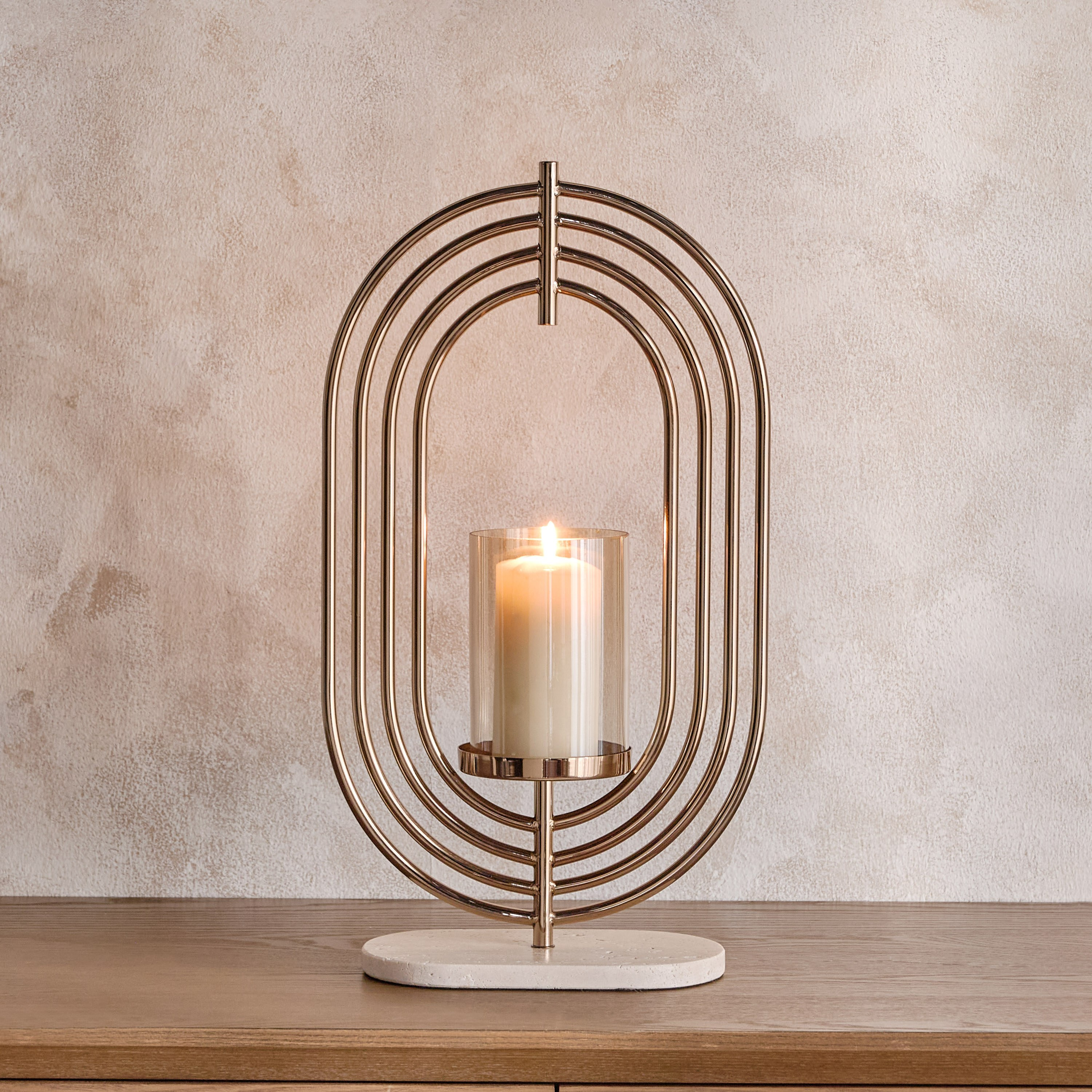 حامل شموع هوريكين معدن - ريبل أوبلونج - 51 سم-household-decor-candleholdersandlanterns-image-2