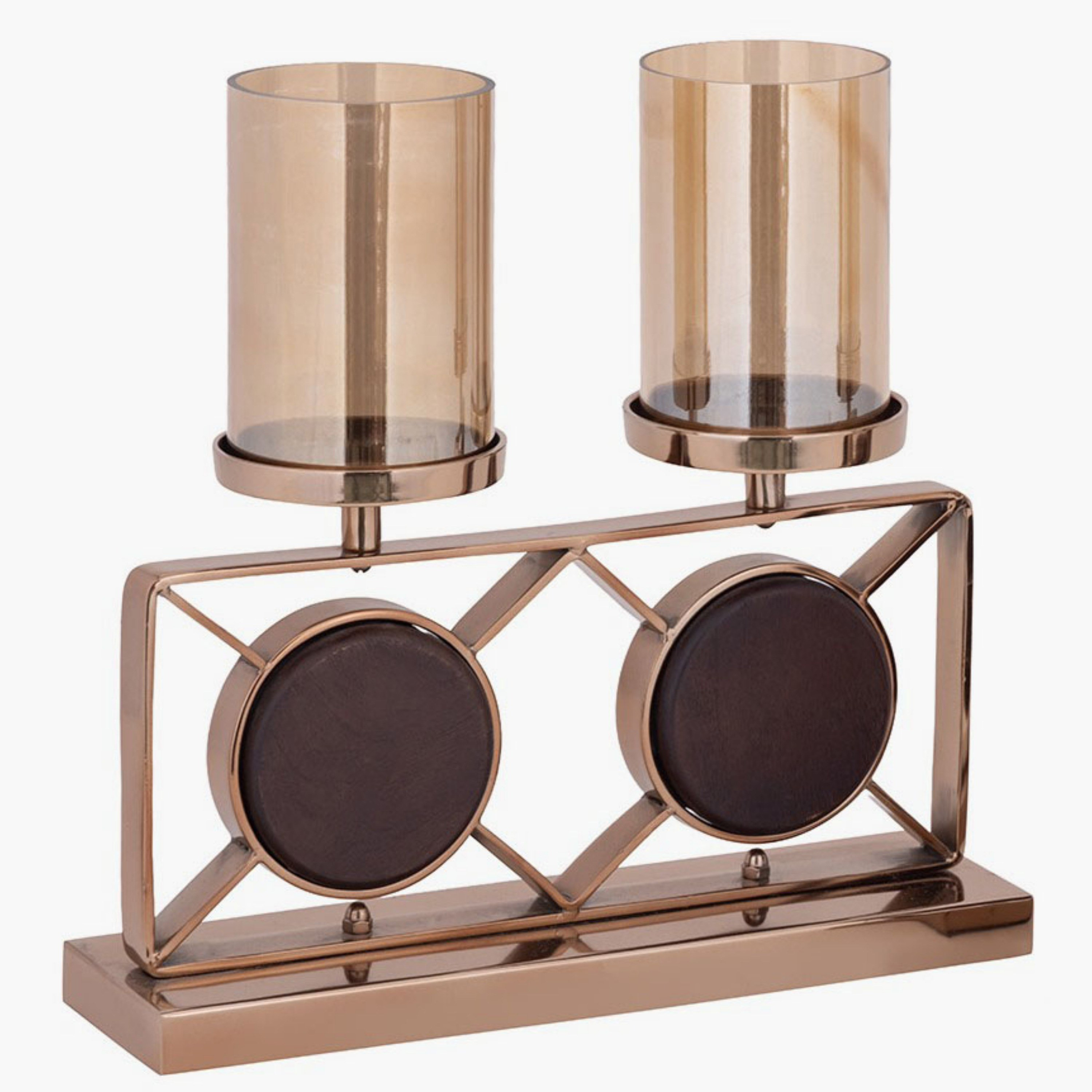 Ophira Geo Metal Pillar Candleholder - 37 cm-household-decor-candleholdersandlanterns-image-1