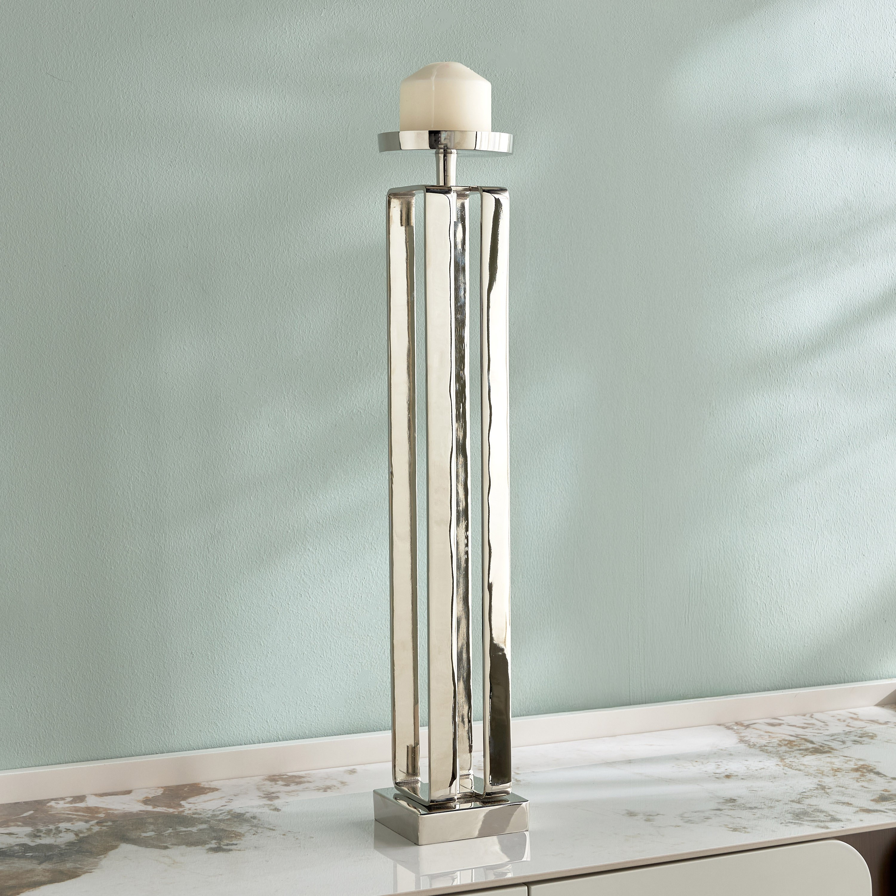 Kyro Metal Grid Pillar Candleholder - 60 cm-household-decor-candleholdersandlanterns-image-1