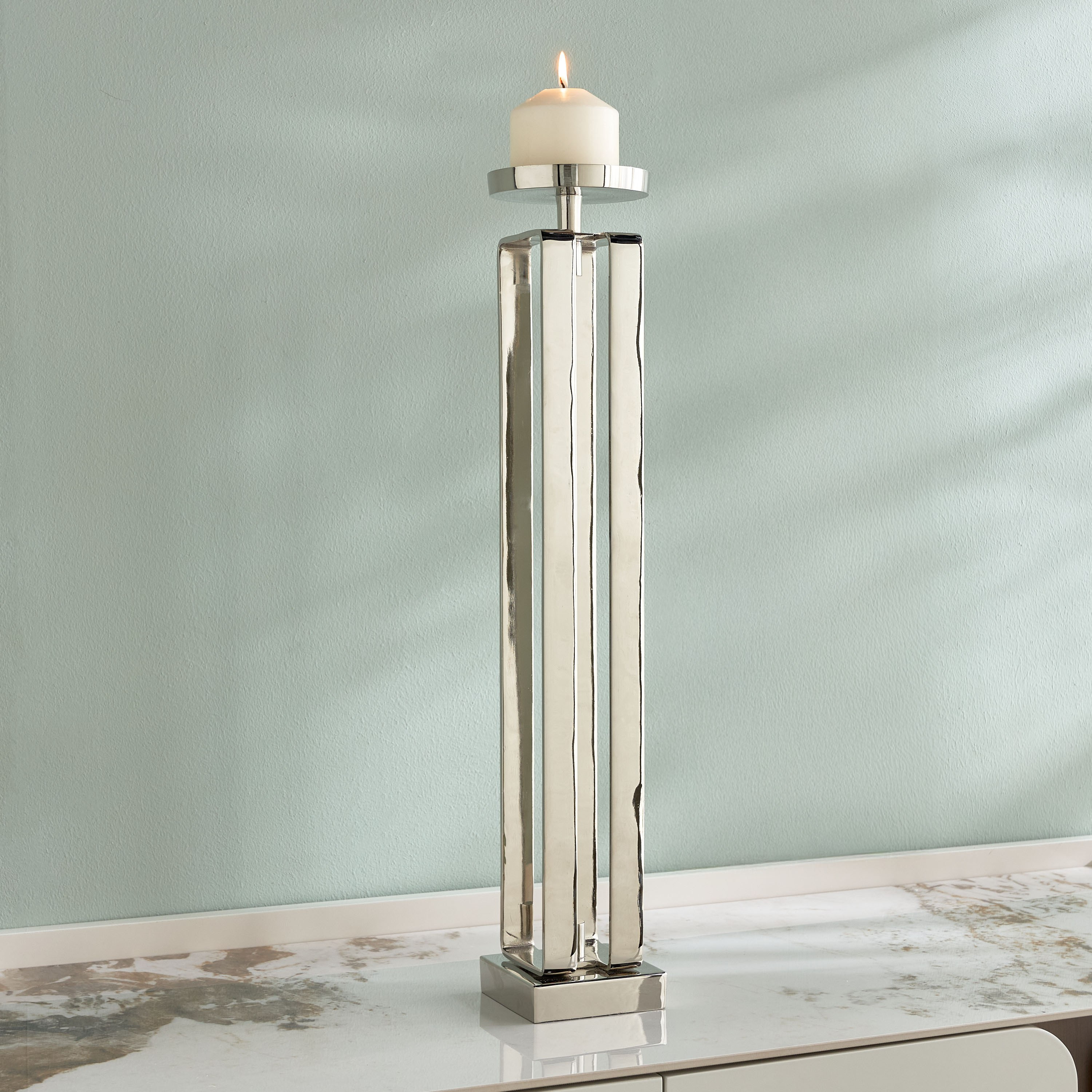 Kyro Metal Grid Pillar Candleholder - 60 cm-household-decor-candleholdersandlanterns-image-2
