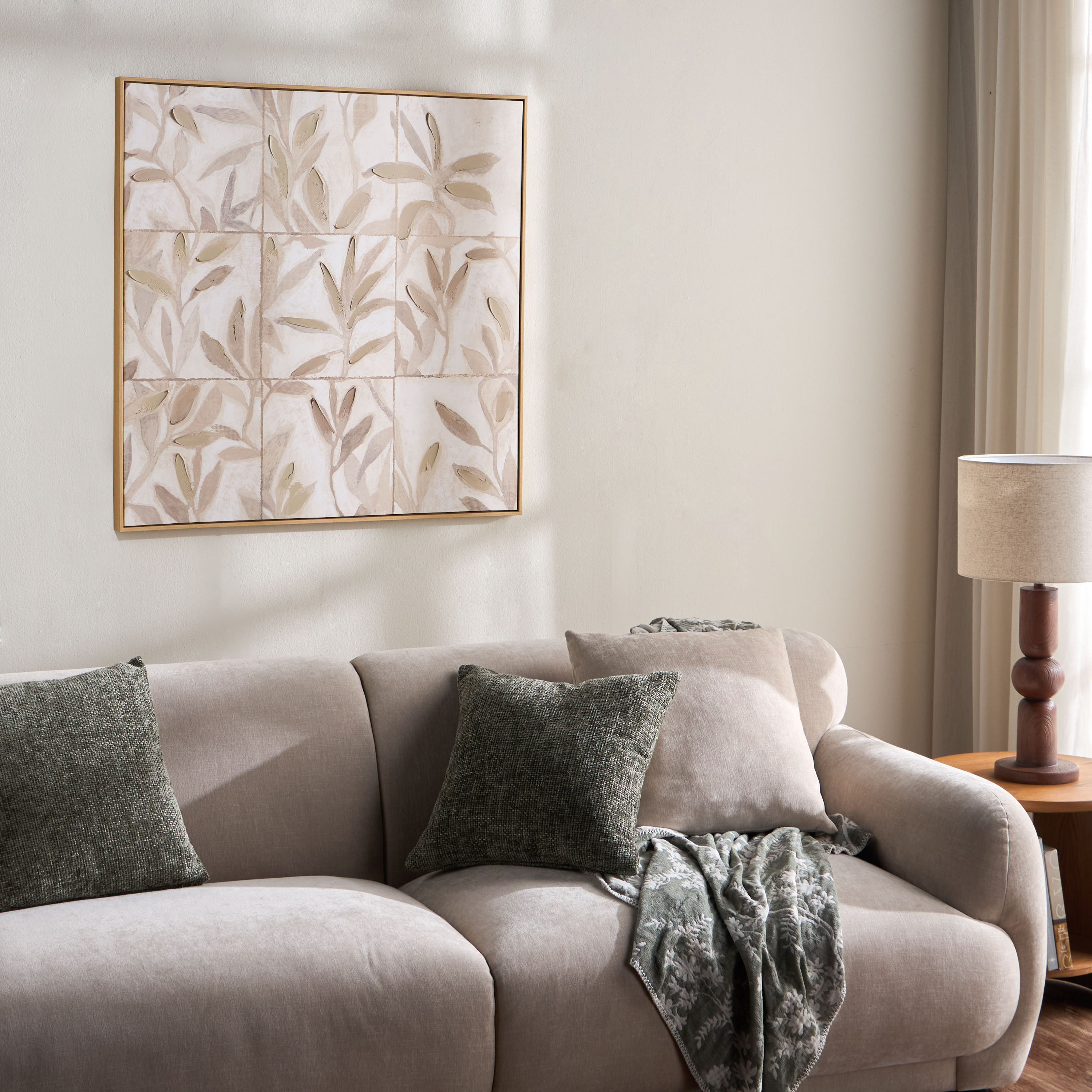 Natura Nadia Framed Canvas Wall Art - 100x100 cm-household-walldecorandmirrors-wallart-image-3