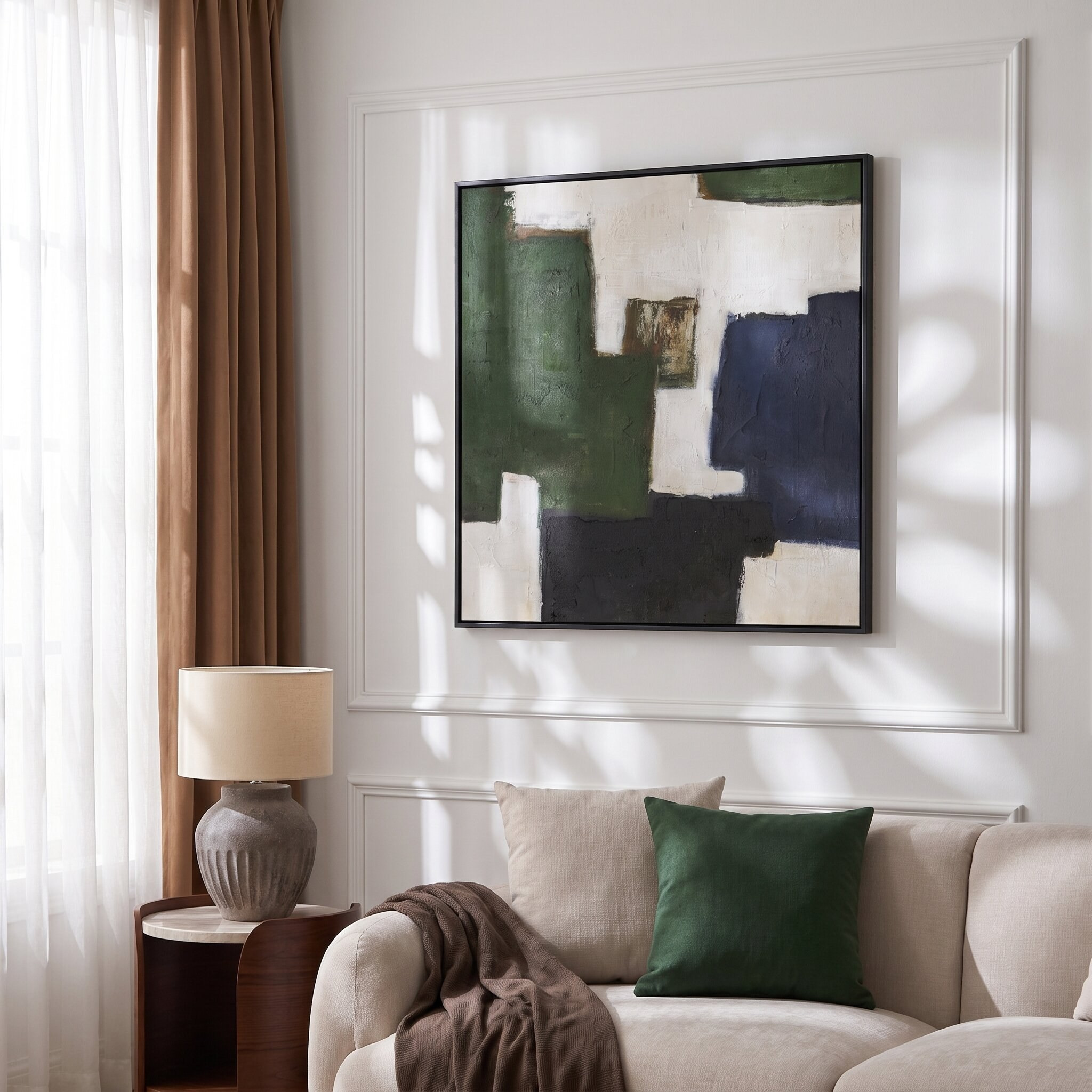 Younis Hand-painted Framed Canvas Wall Art - 100x100 cm-household-walldecorandmirrors-wallart-image-3