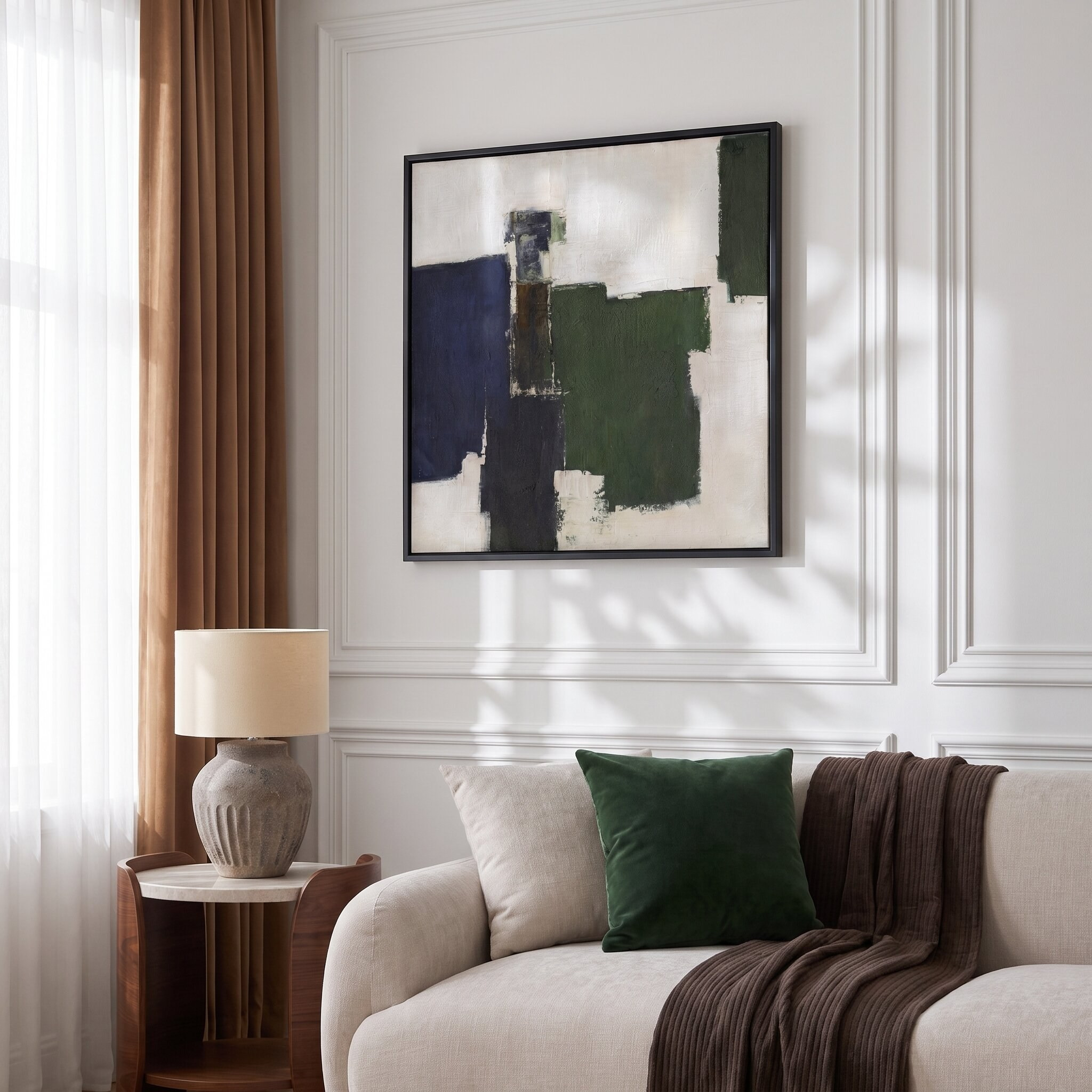 Idris Hand-painted Framed Canvas Wall Art - 100x100 cm-household-walldecorandmirrors-wallart-image-3